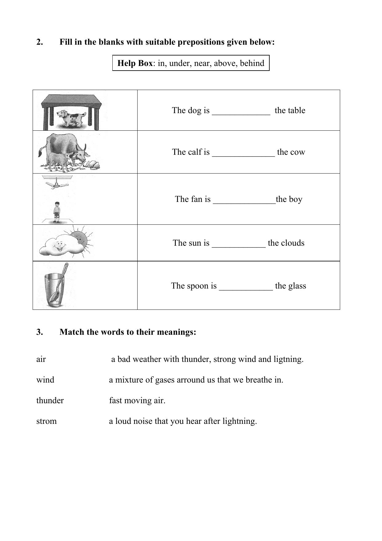 Worksheet for Class 2 English Assignment 36 Storm in the garden - Page 2