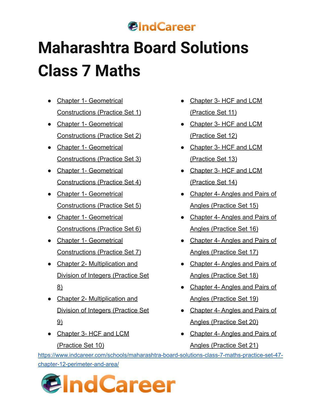 Maharashtra Board Solutions Class 7-Maths (Practice Set 47): Chapter 12- Perimeter and Area - Page 8