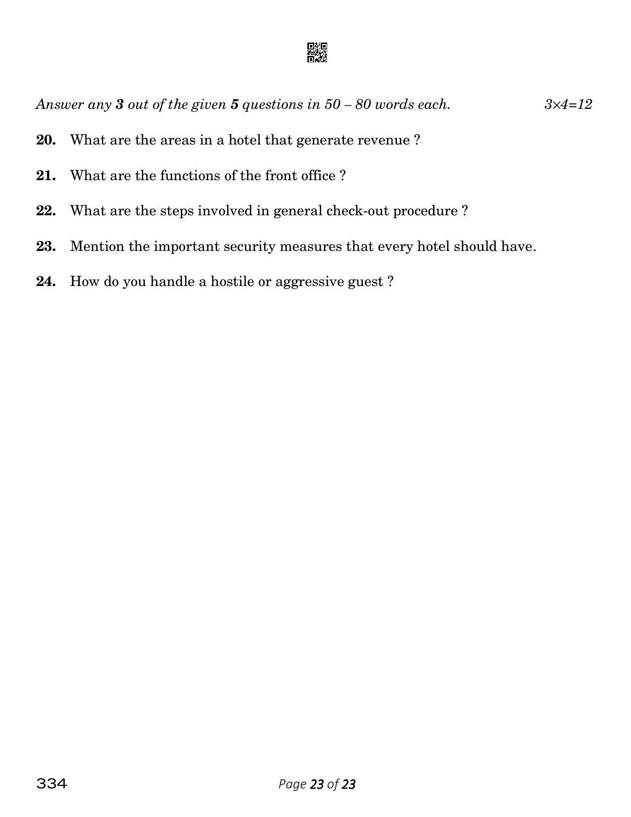 CBSE Class 12 Front Office Operations (Compartment) 2023 Question Paper - Page 23