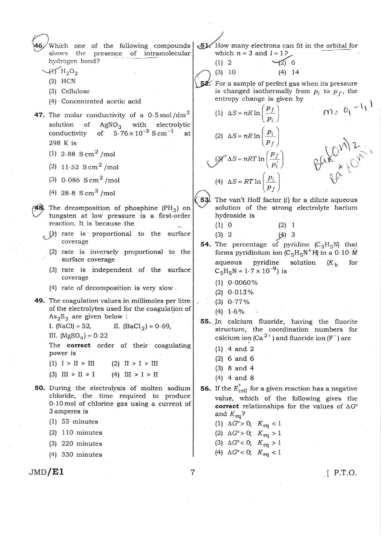 NEET Code AA 2016 Question Paper - Page 7