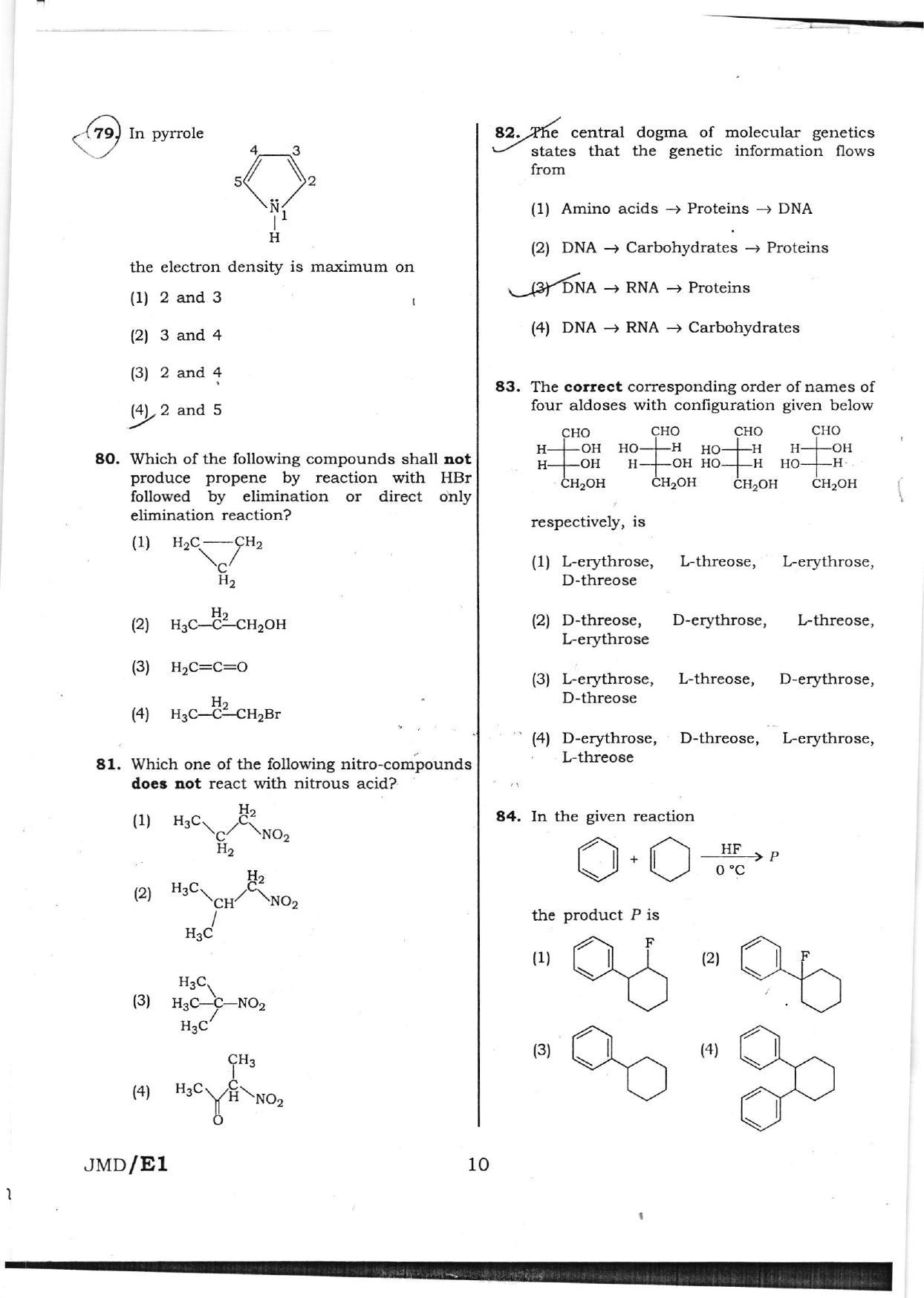 NEET Code AA 2016 Question Paper - Page 10
