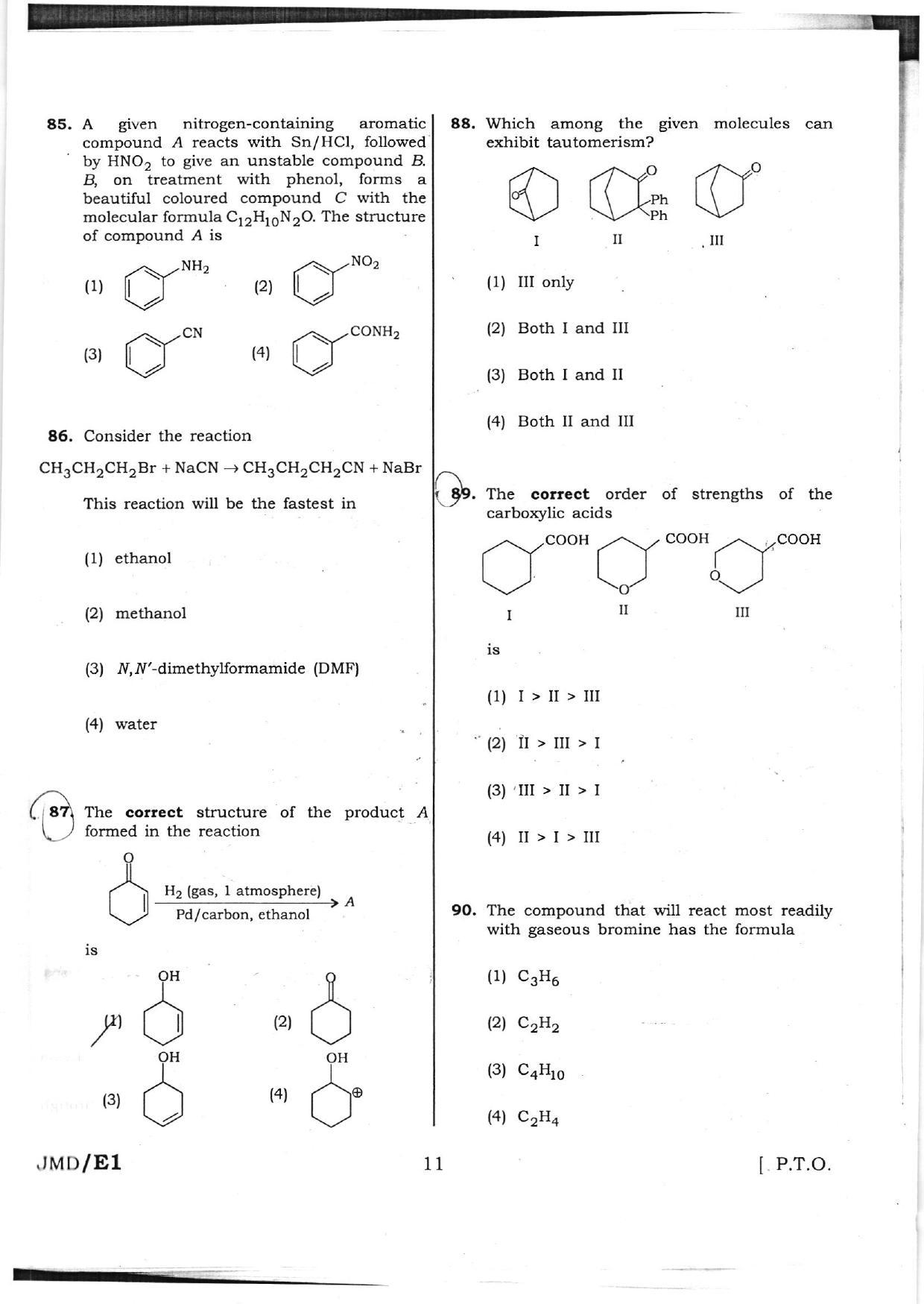 NEET Code AA 2016 Question Paper - Page 11