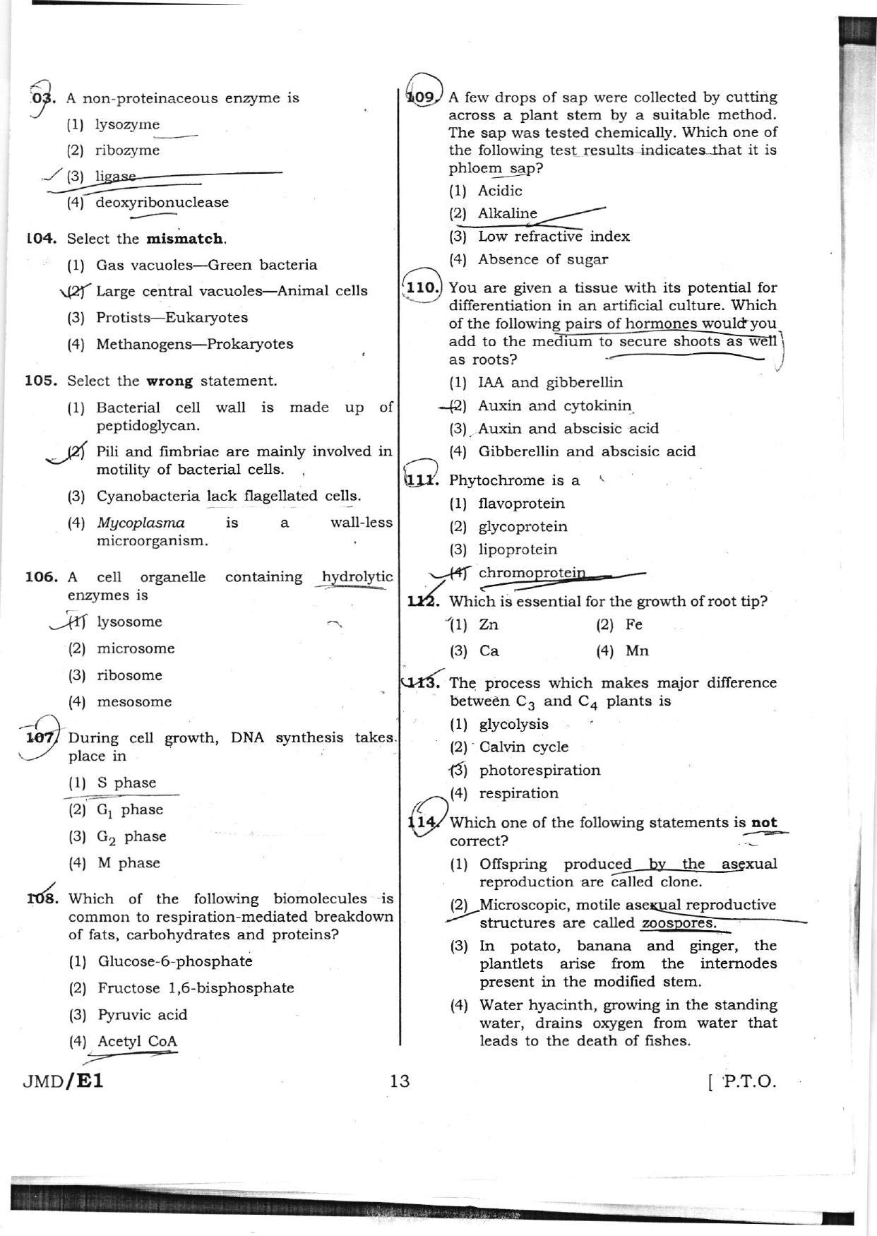 NEET Code AA 2016 Question Paper - Page 13