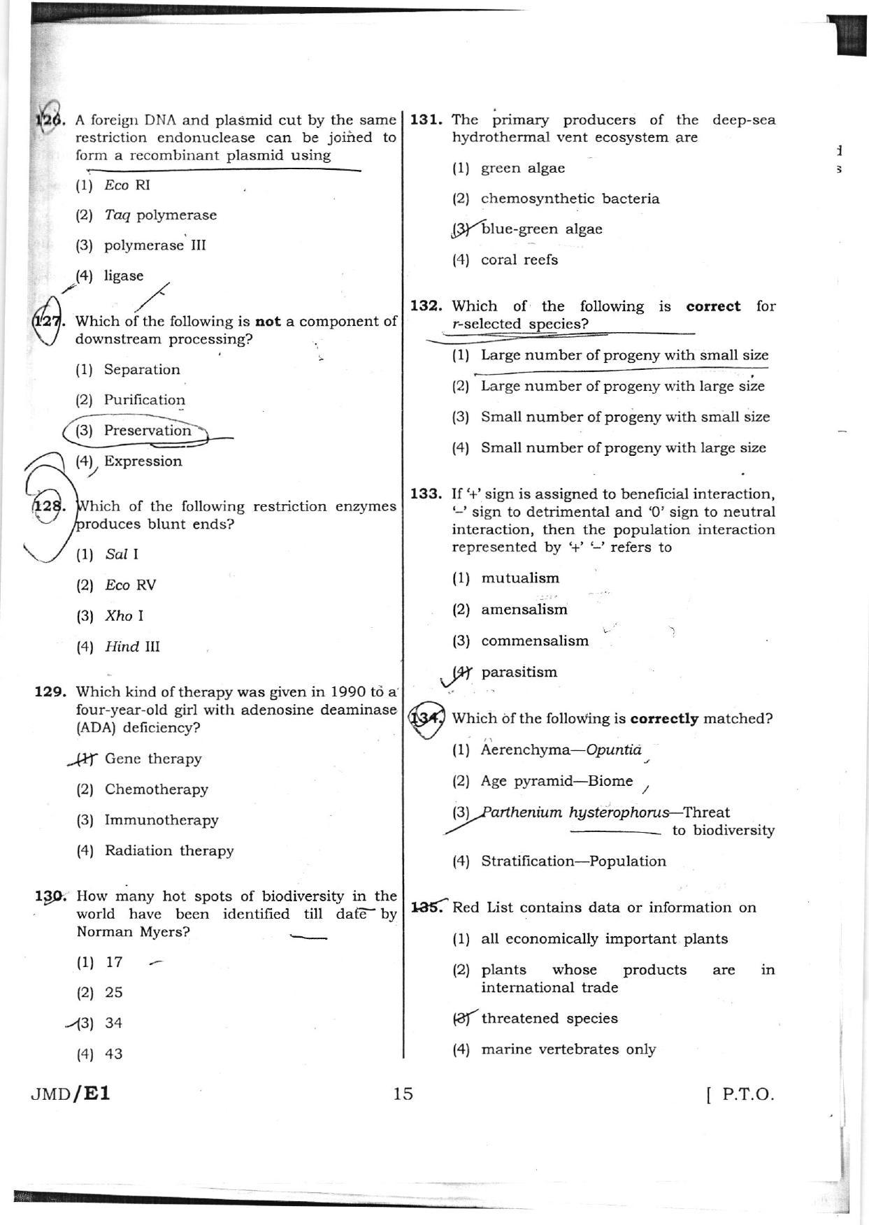 NEET Code AA 2016 Question Paper - Page 15