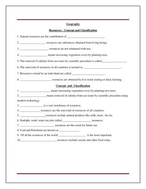 CBSE Worksheets for Class 8 Social Science Resources Concept and Classification Assignment