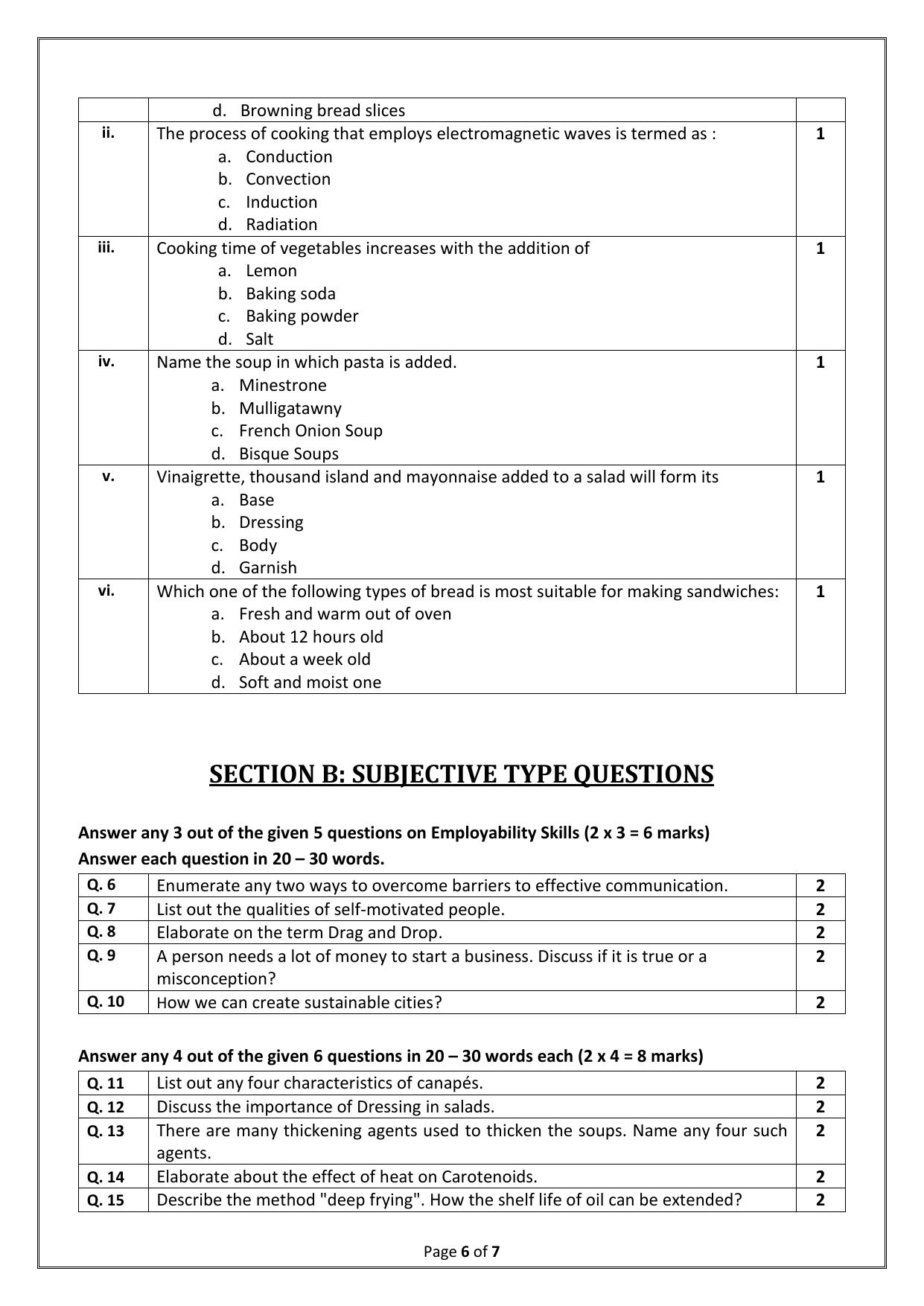 CBSE Class 10 (Skill Education) Food Production 2024 Sample Paper - Page 6
