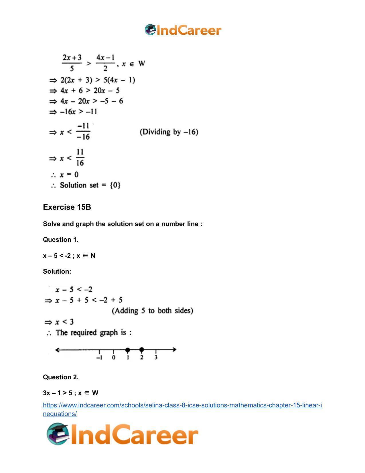 Selina Class 8 ICSE Solutions Mathematics : Chapter 15- Linear Inequations - Page 10