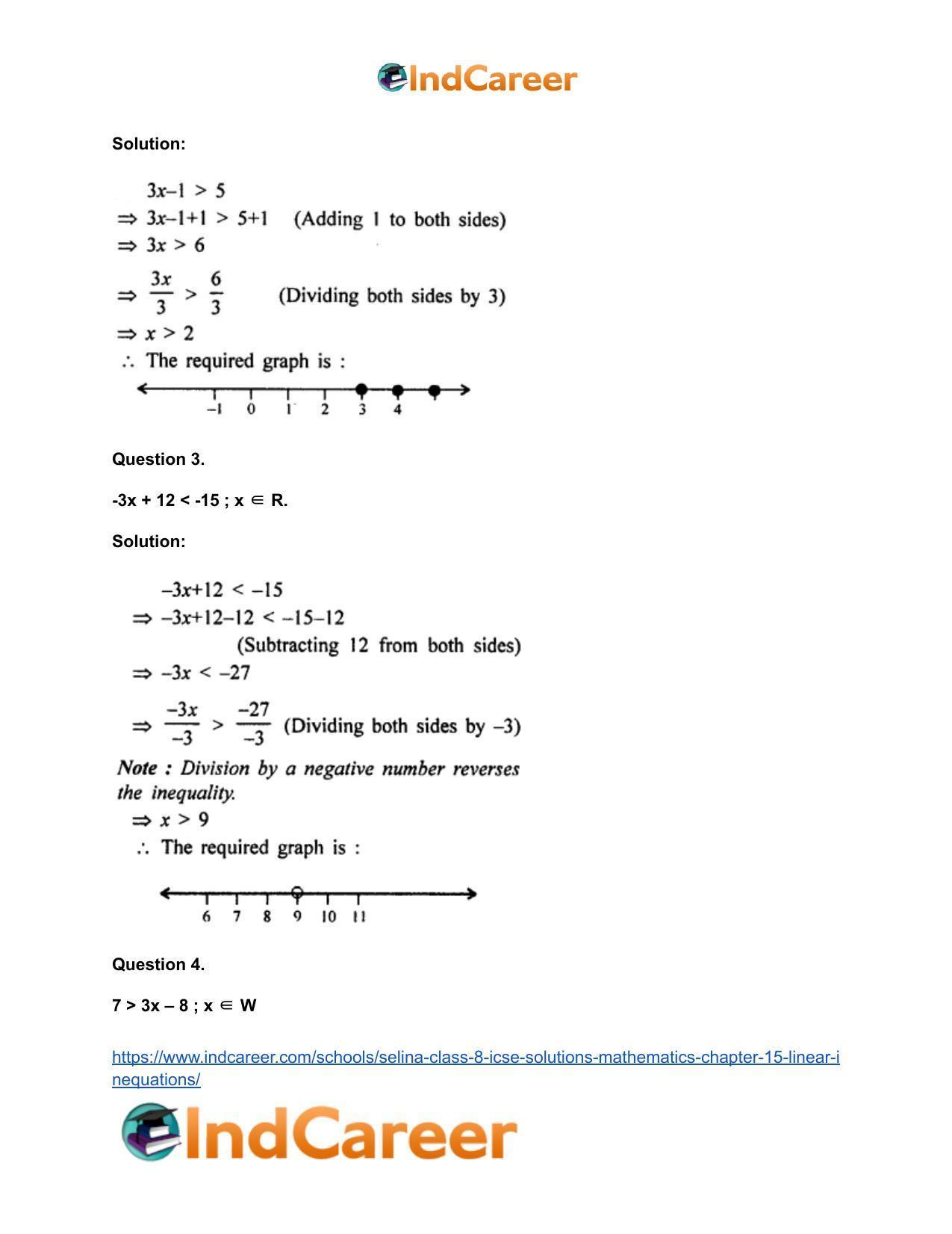 Selina Class 8 ICSE Solutions Mathematics : Chapter 15- Linear Inequations - Page 11