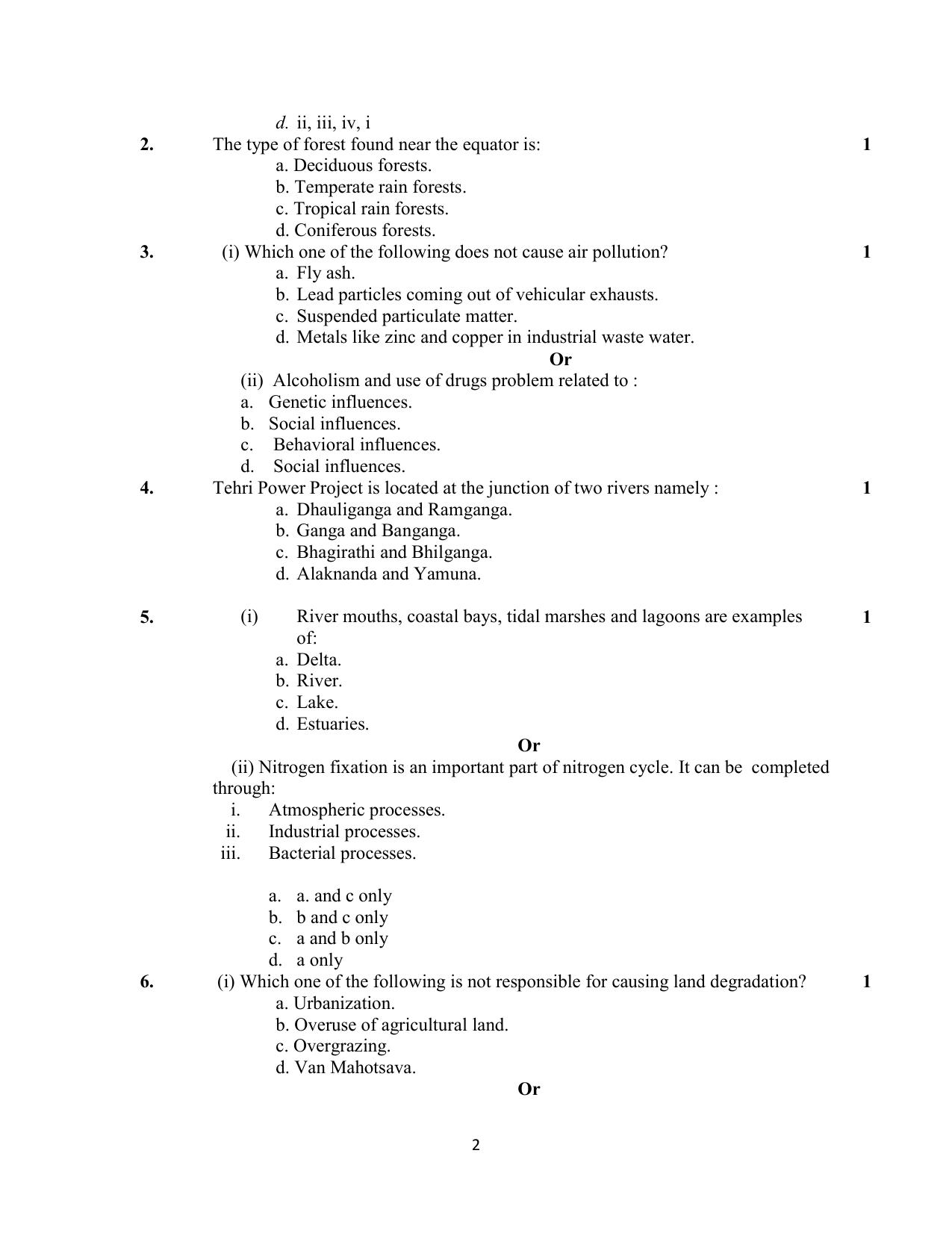 NIOS Class 12 Environmental Science Sample Paper - Page 2