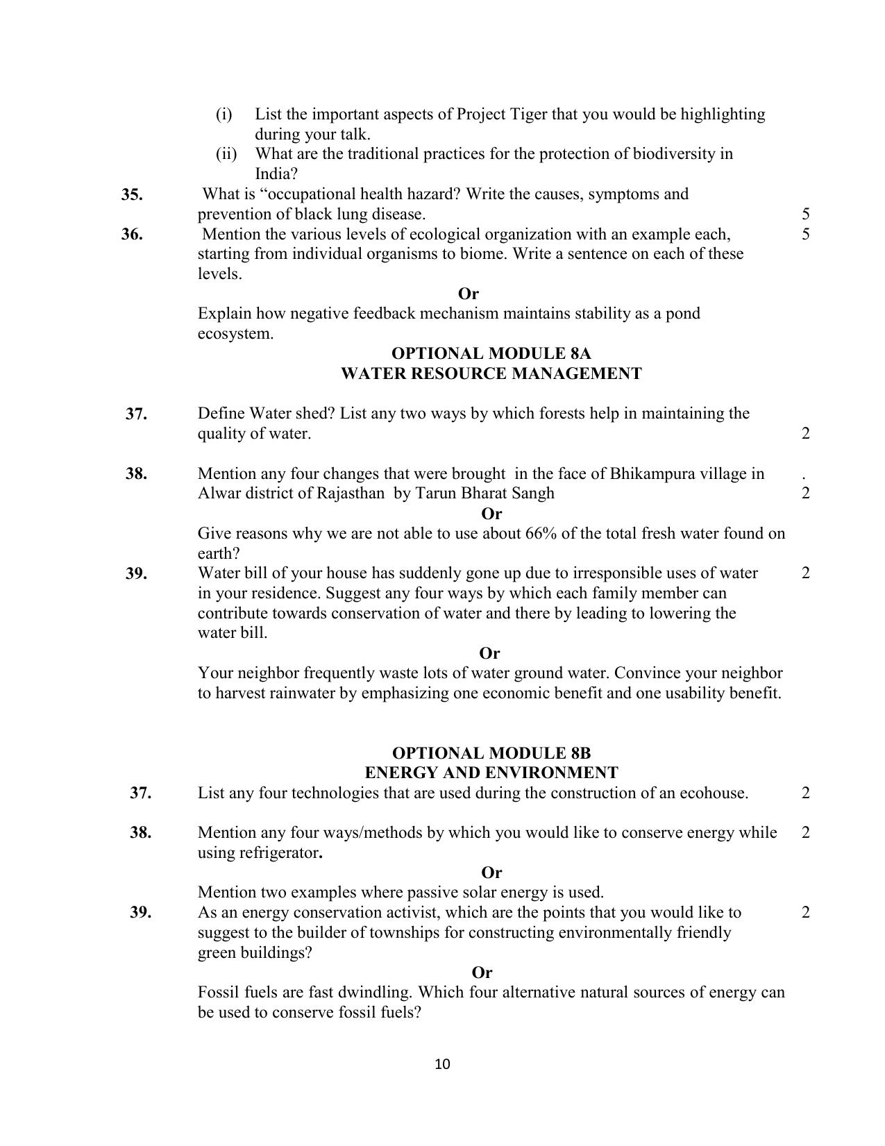 NIOS Class 12 Environmental Science Sample Paper - Page 10