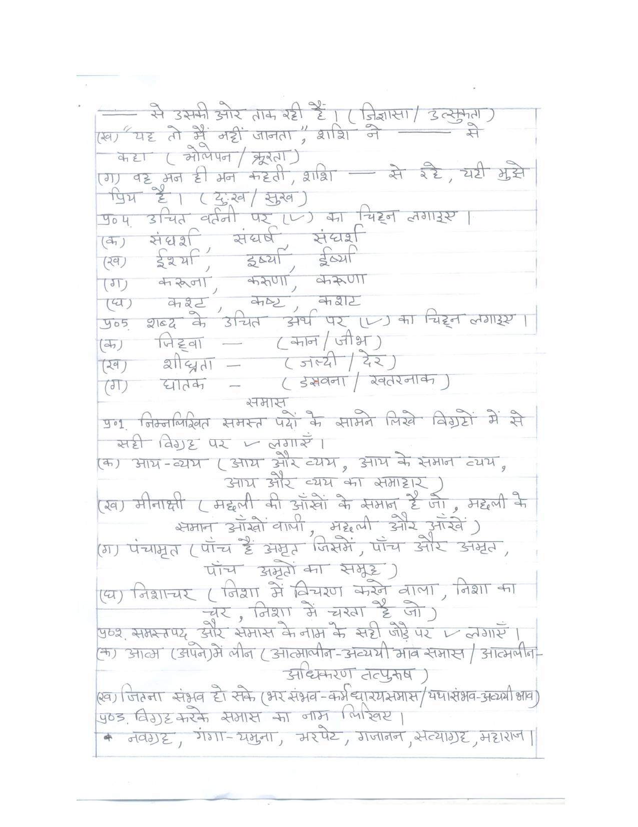 CBSE Worksheets for Class 8 Hindi Assignment 7 - Page 2
