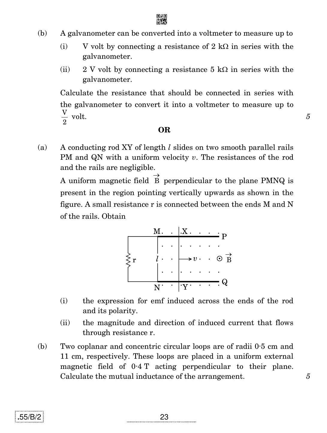 CBSE Class 12 55-C-2 - Physics 2020 Compartment Question Paper - Page 23