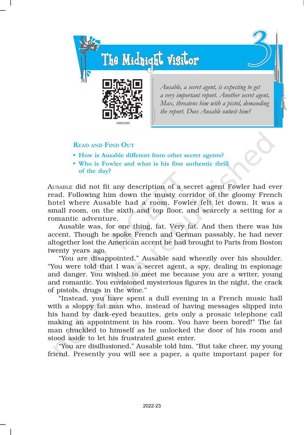 NCERT Book for Class 10 English Footprints Without Feet Chapter 3 The Midnight Visitor - Page 1
