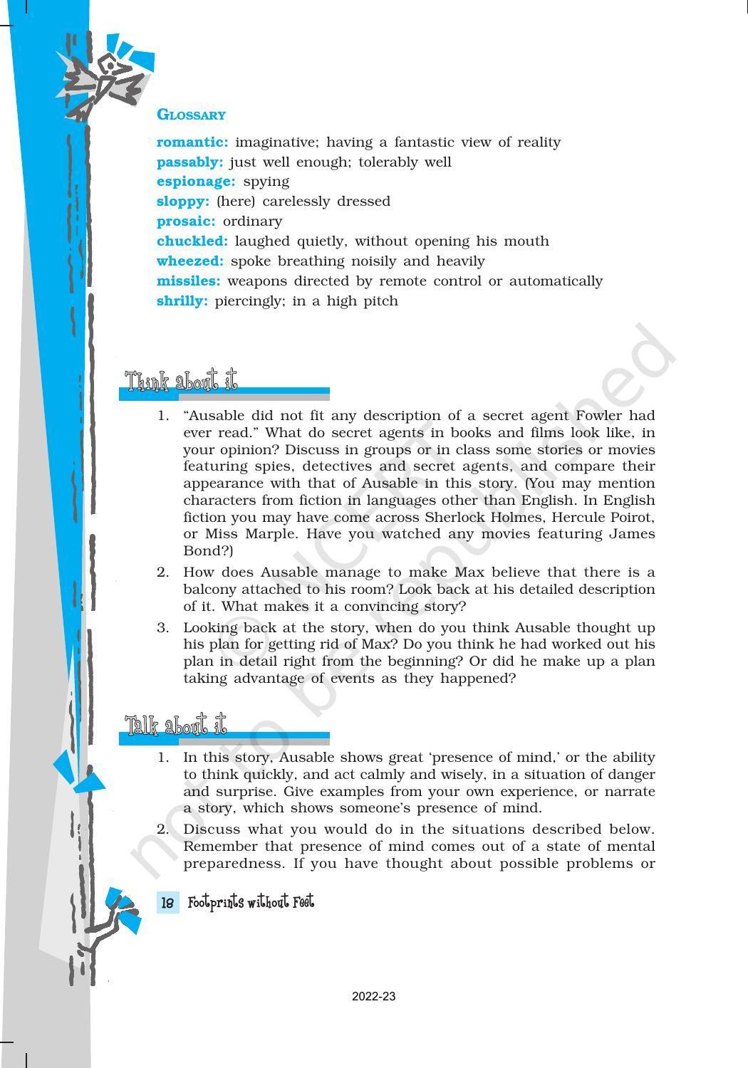 NCERT Book for Class 10 English Footprints Without Feet Chapter 3 The Midnight Visitor - Page 5