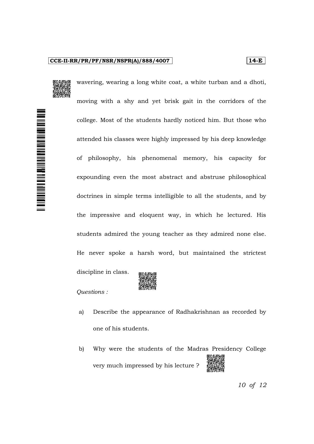 Karnataka SSLC First Language English Exam 2 Question Paper 2024 (A Version) - Page 10