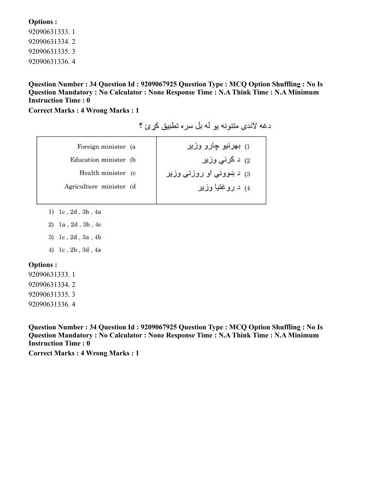 CUET PG 2023: LAQP29 – Pashto (Eng.)-Shift 2 (08-06-2023) Question Paper - Page 50