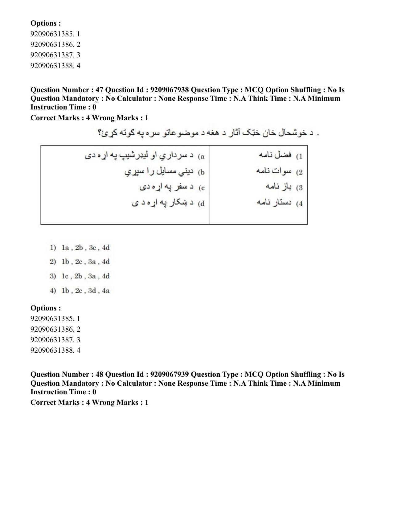 CUET PG 2023: LAQP29 – Pashto (Eng.)-Shift 2 (08-06-2023) Question Paper - Page 72