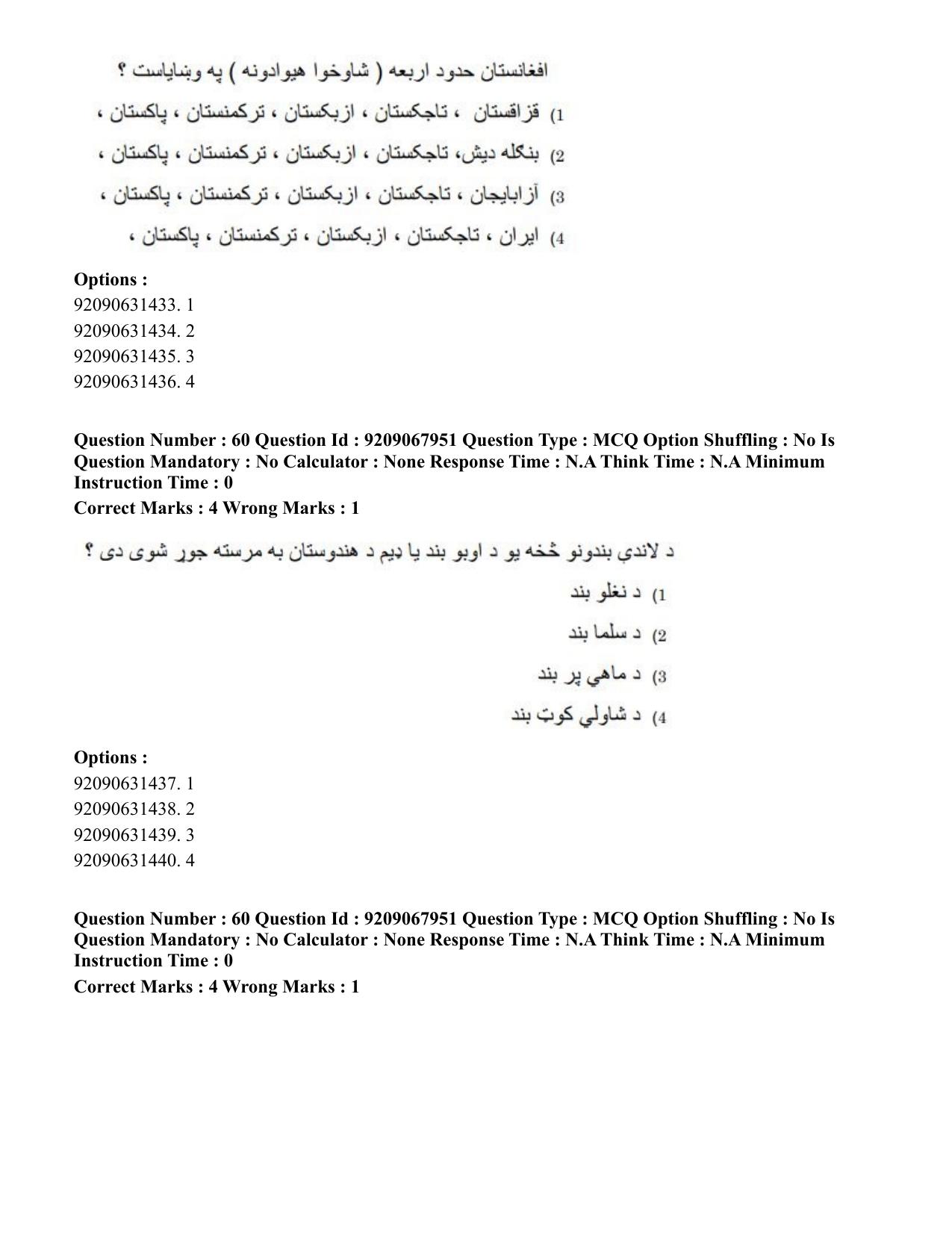 CUET PG 2023: LAQP29 – Pashto (Eng.)-Shift 2 (08-06-2023) Question Paper - Page 90