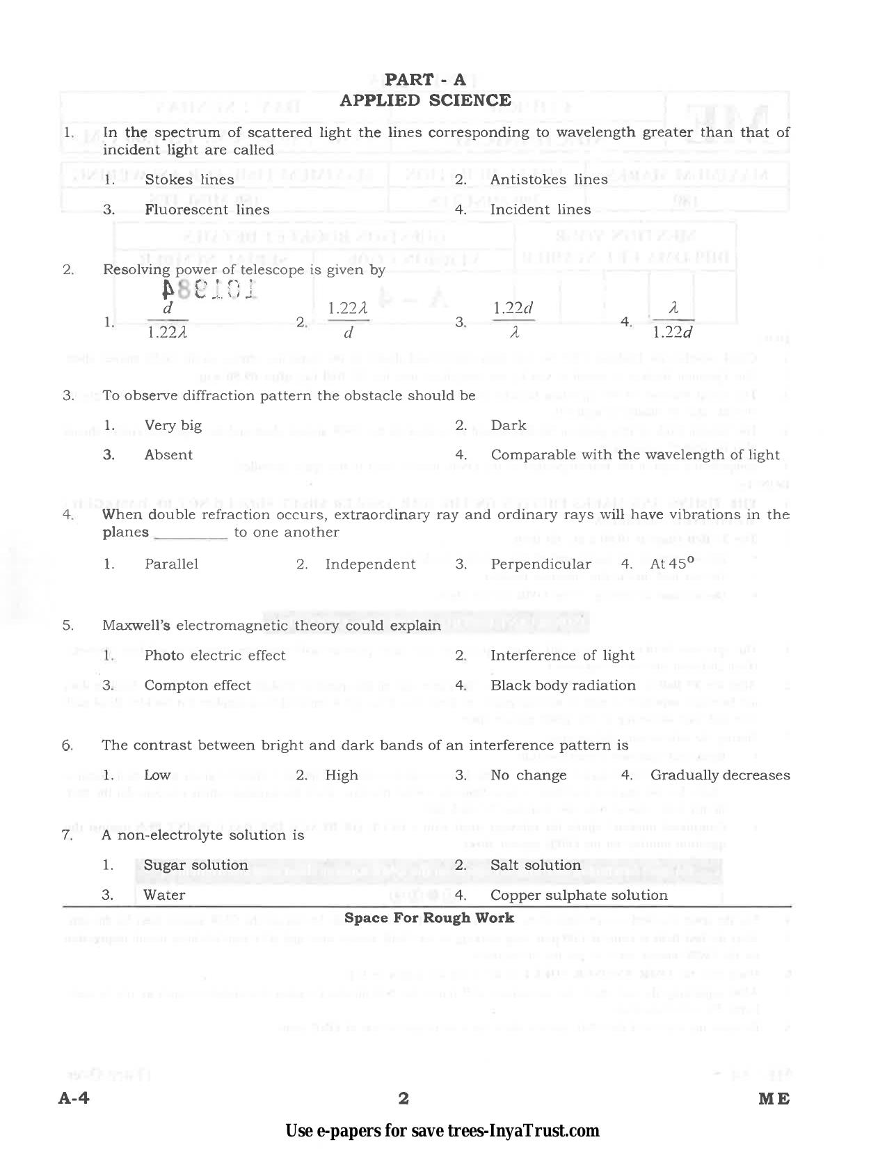 Karnataka Diploma CET- 2015 Mechanical Engineering Question Paper - Page 2