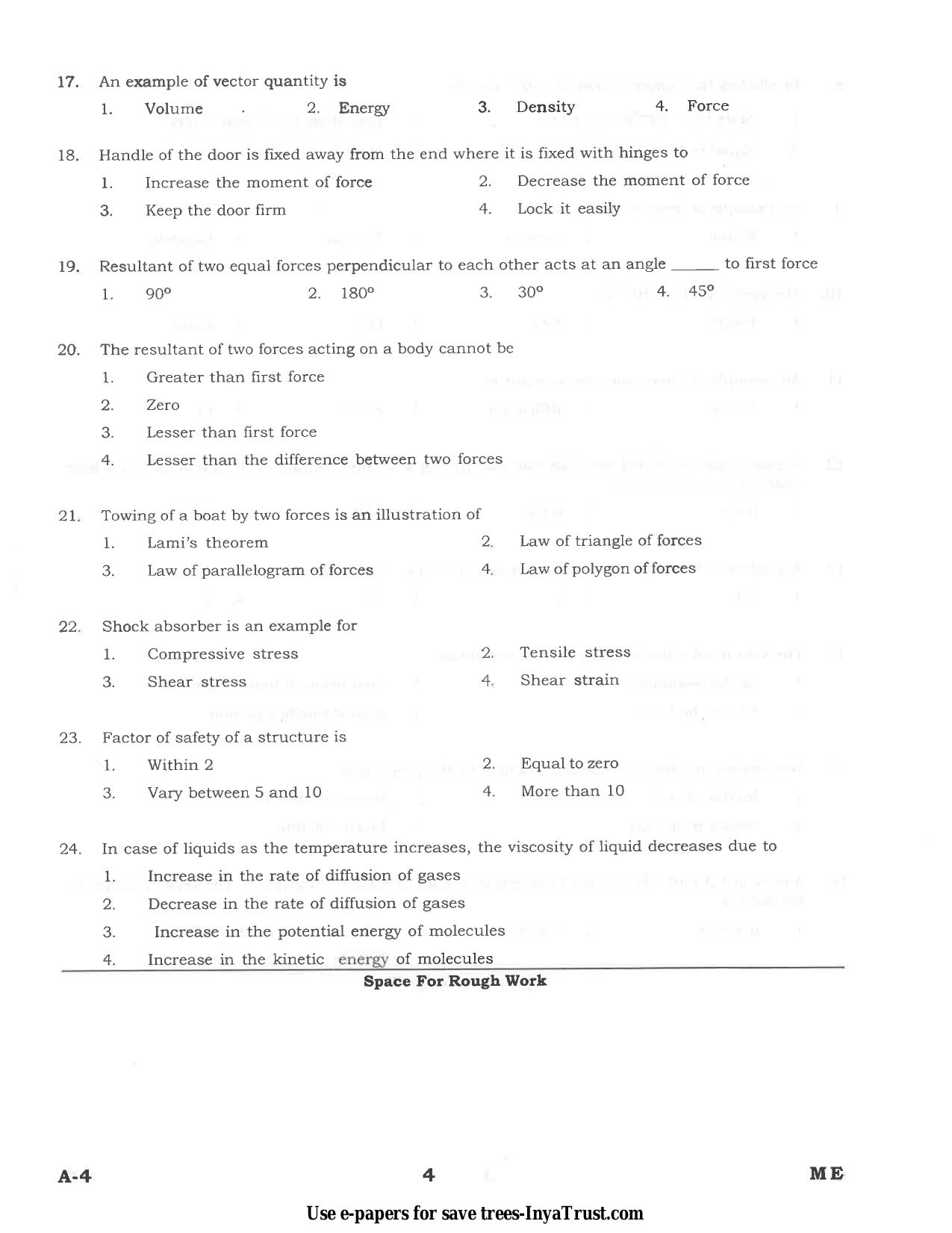 Karnataka Diploma CET- 2015 Mechanical Engineering Question Paper - Page 4