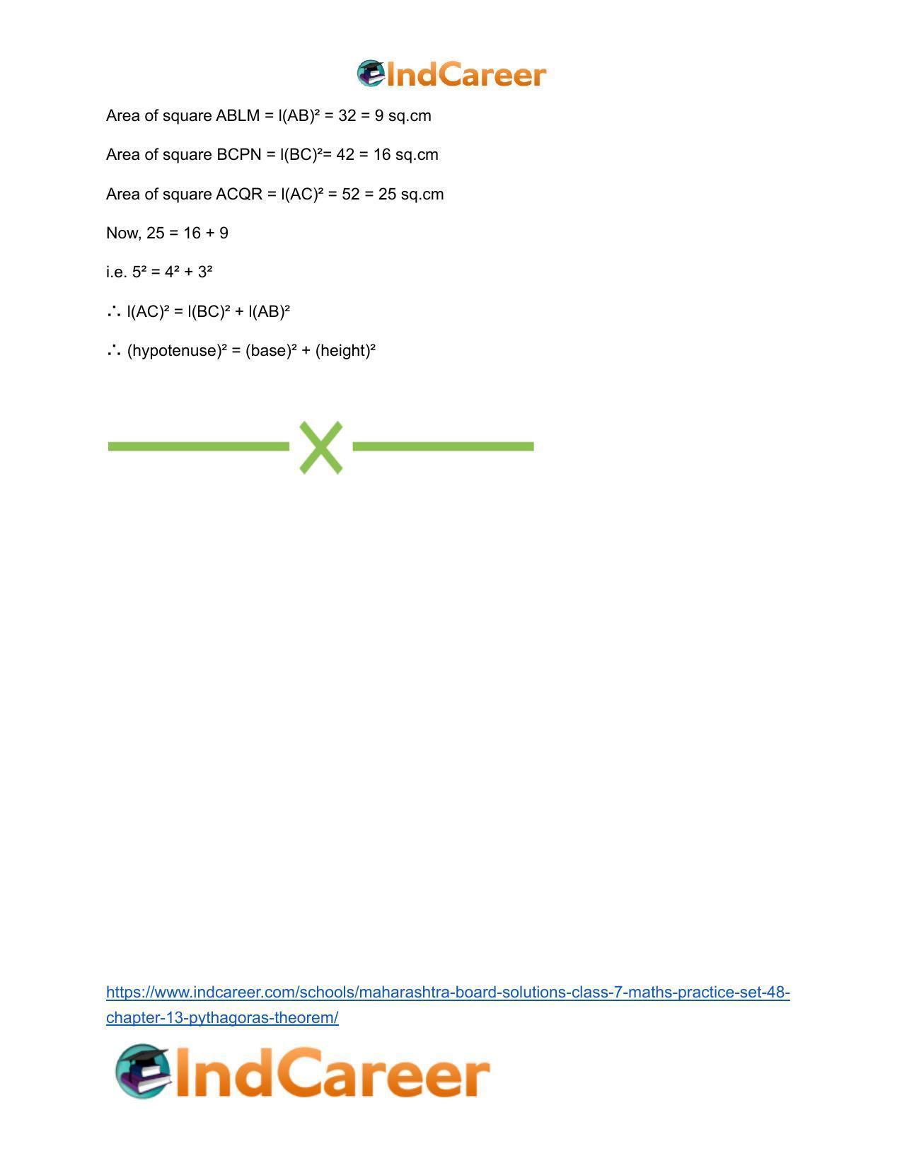 Maharashtra Board Solutions Class 7-Maths (Practice Set 48): Chapter 13- Pythagoras Theorem - Page 11