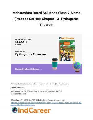 Maharashtra Board Solutions Class 7-Maths (Practice Set 48): Chapter 13- Pythagoras Theorem