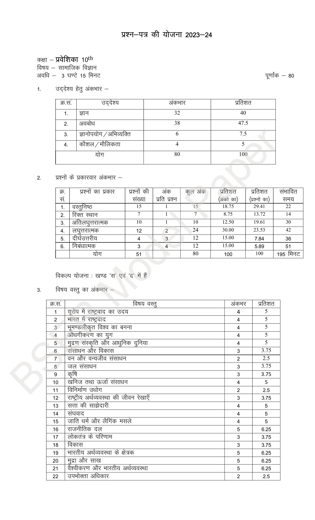 Rajasthan Board (RBSE) 2024 Praveshika Model Question Paper - Page 33