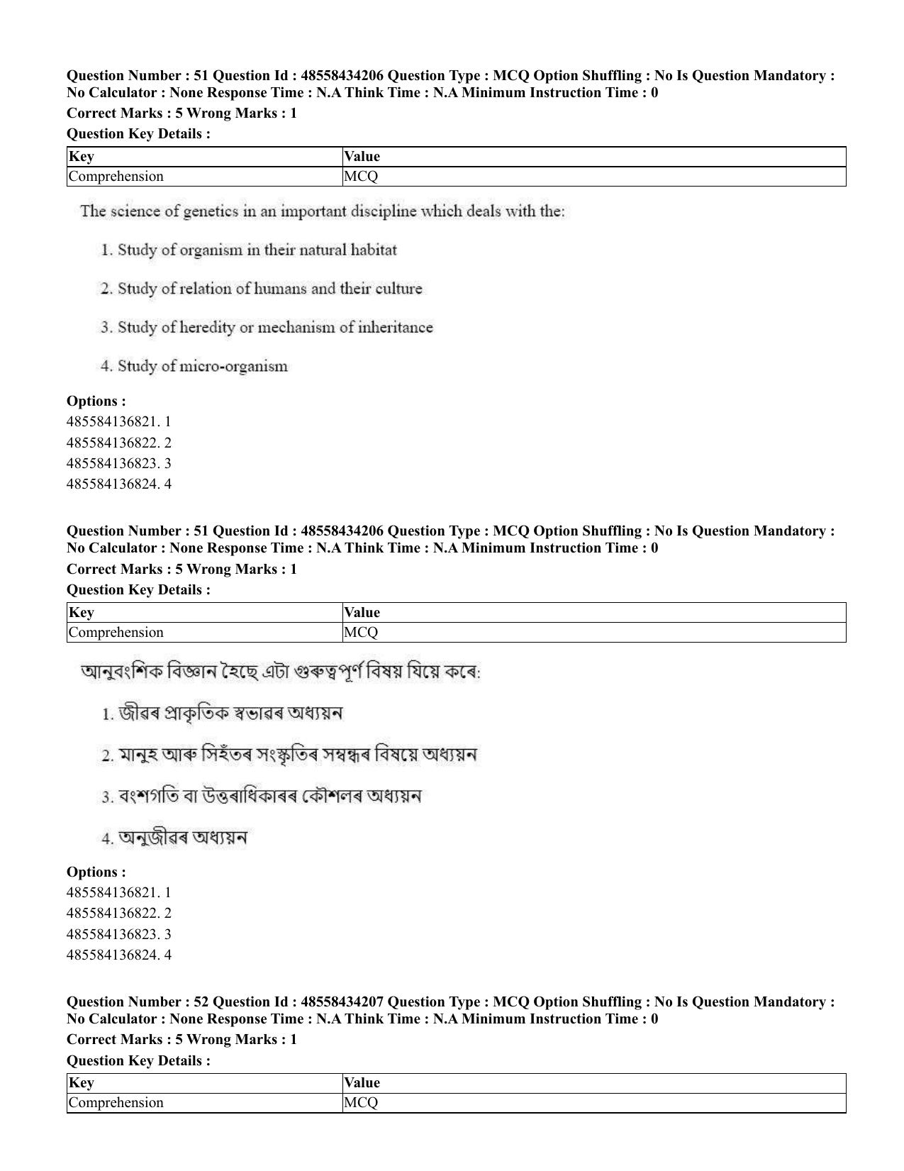 CUET 2023 English Assamese Shift 3 Question Paper - 18 June 2023 - Page 39