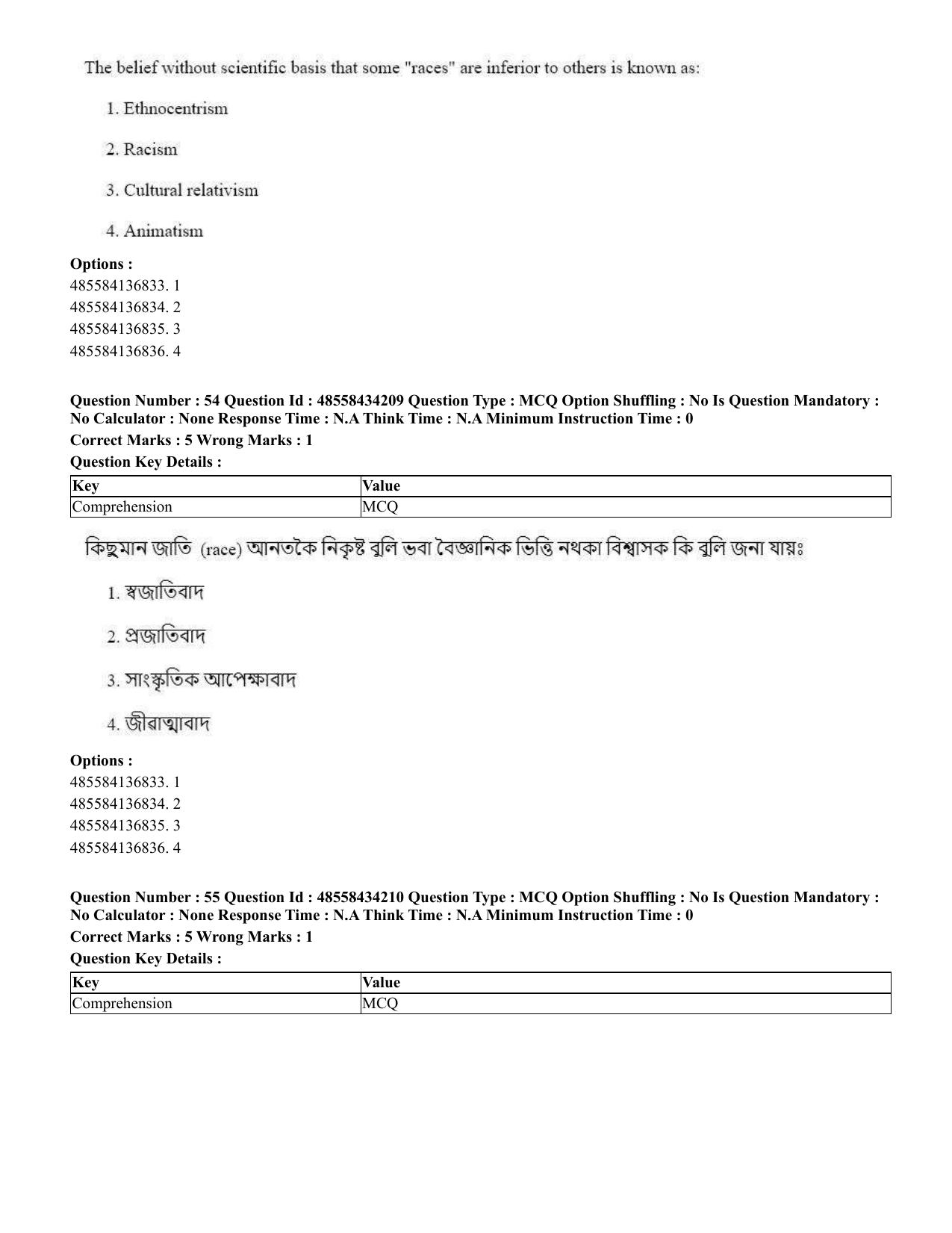 CUET 2023 English Assamese Shift 3 Question Paper - 18 June 2023 - Page 42
