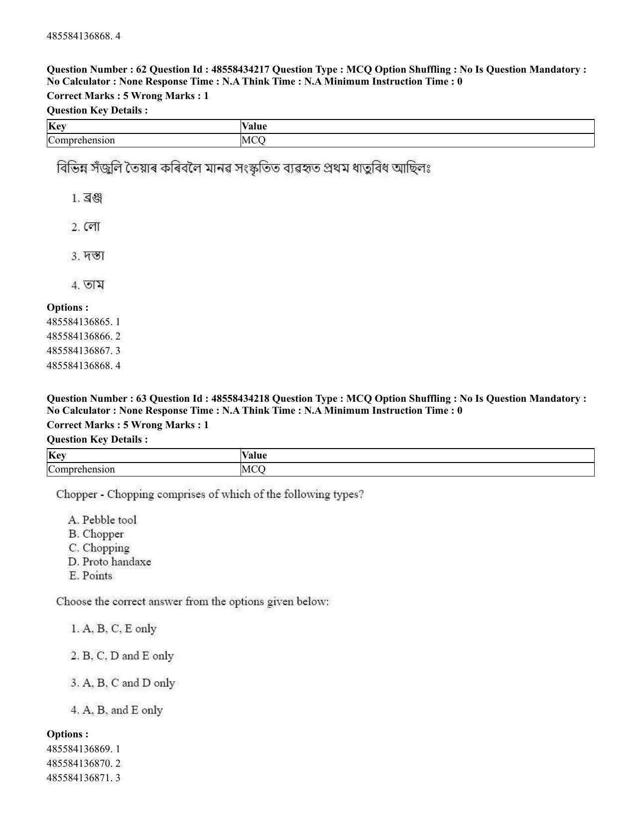 CUET 2023 English Assamese Shift 3 Question Paper - 18 June 2023 - Page 51