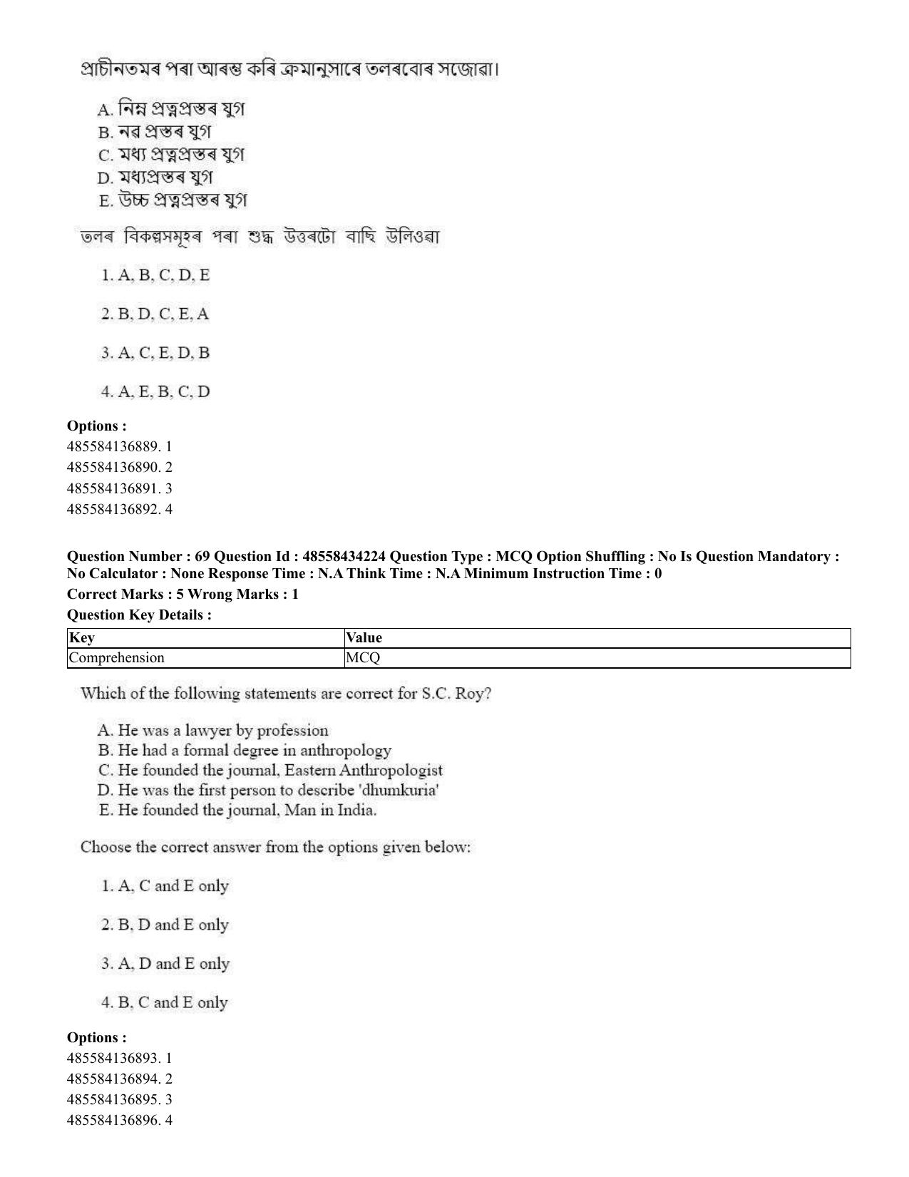 CUET 2023 English Assamese Shift 3 Question Paper - 18 June 2023 - Page 57
