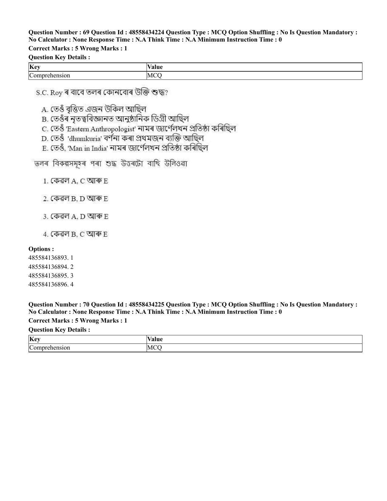 CUET 2023 English Assamese Shift 3 Question Paper - 18 June 2023 - Page 58