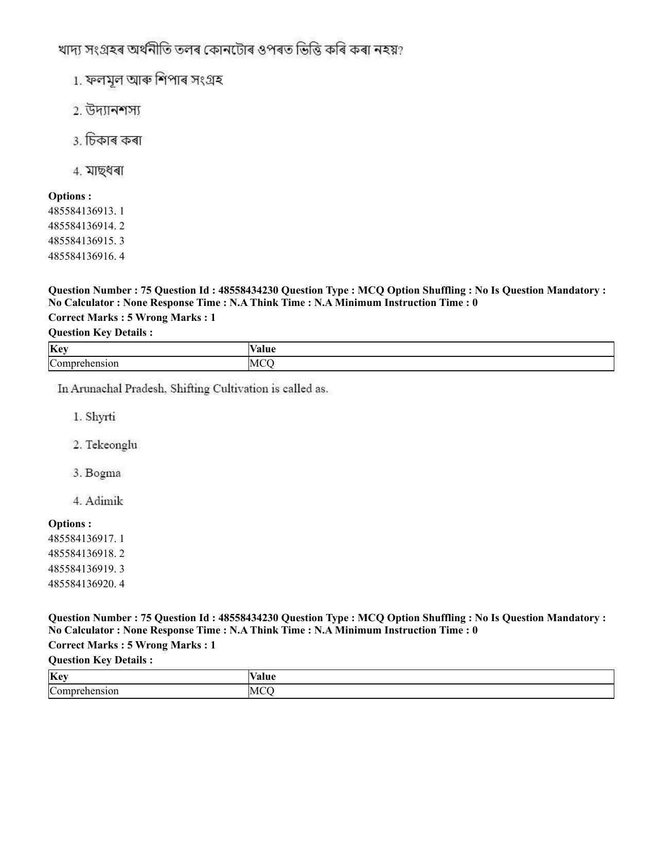 CUET 2023 English Assamese Shift 3 Question Paper - 18 June 2023 - Page 64