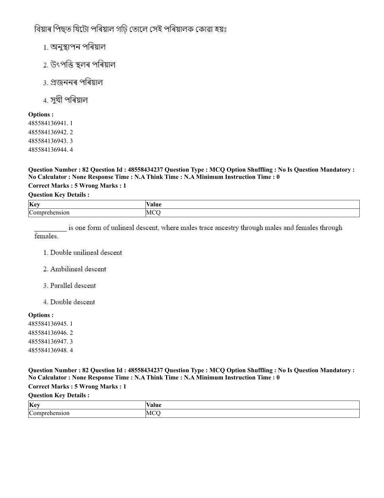 CUET 2023 English Assamese Shift 3 Question Paper - 18 June 2023 - Page 71