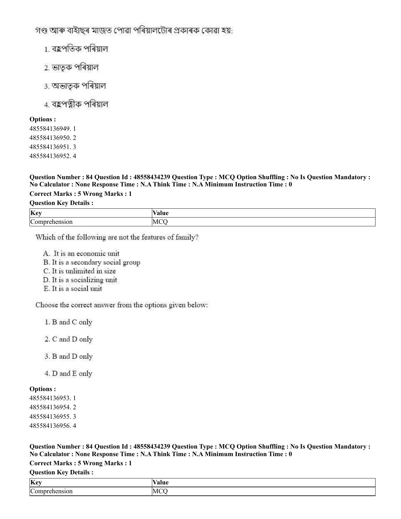 CUET 2023 English Assamese Shift 3 Question Paper - 18 June 2023 - Page 73