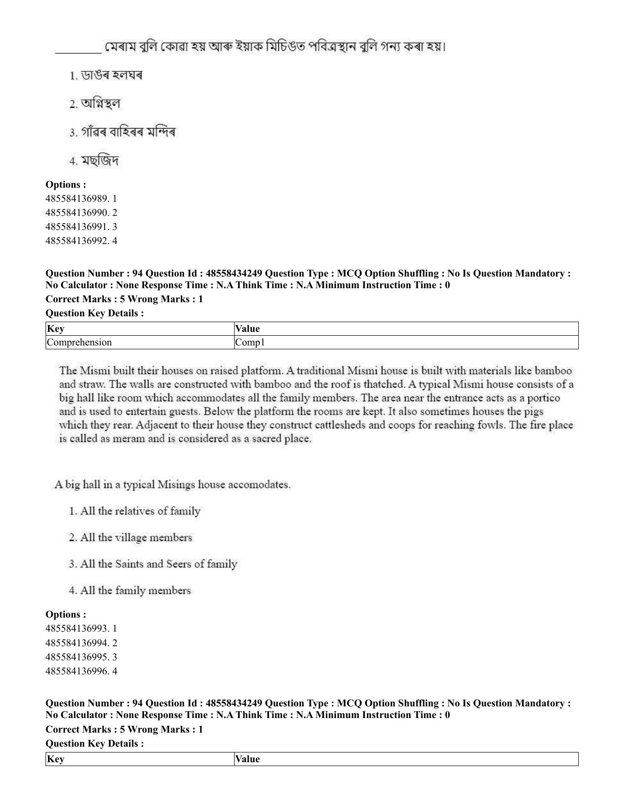 CUET 2023 English Assamese Shift 3 Question Paper - 18 June 2023 - Page 84