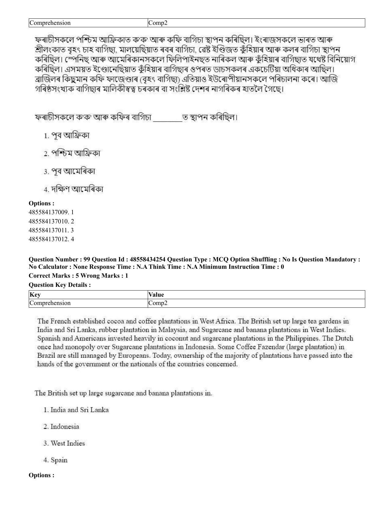 CUET 2023 English Assamese Shift 3 Question Paper - 18 June 2023 - Page 90