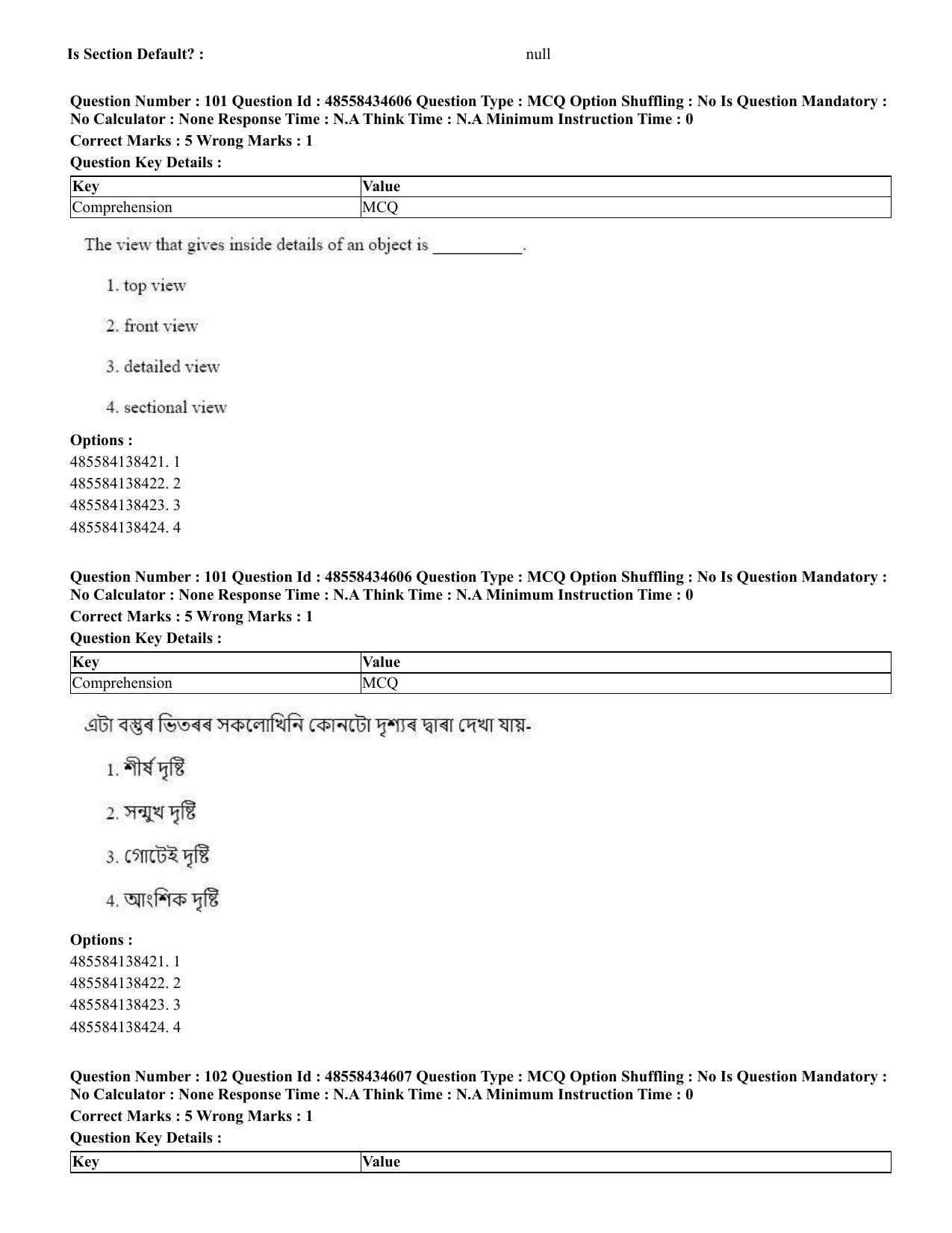 CUET 2023 English Assamese Shift 3 Question Paper - 18 June 2023 - Page 94