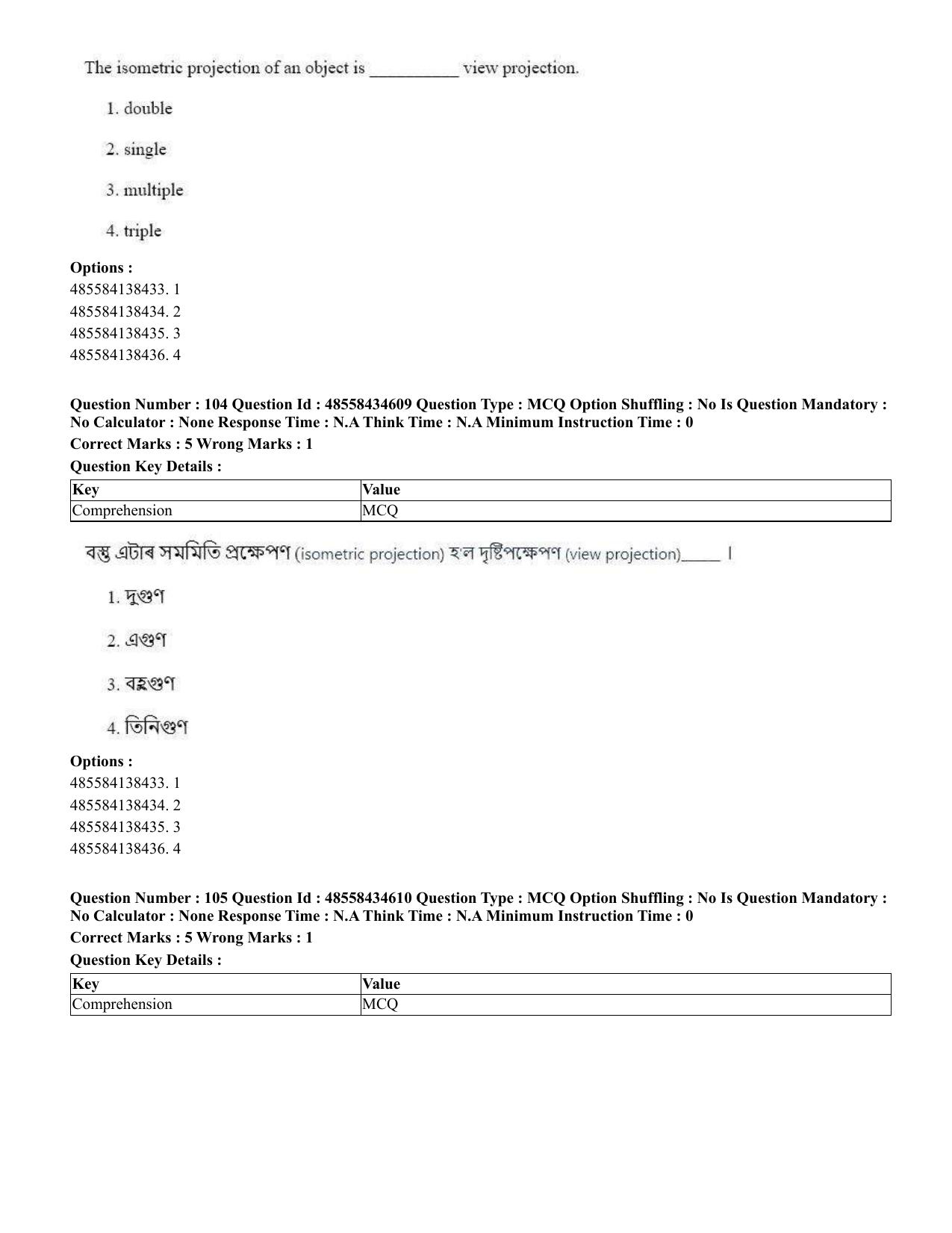 CUET 2023 English Assamese Shift 3 Question Paper - 18 June 2023 - Page 97