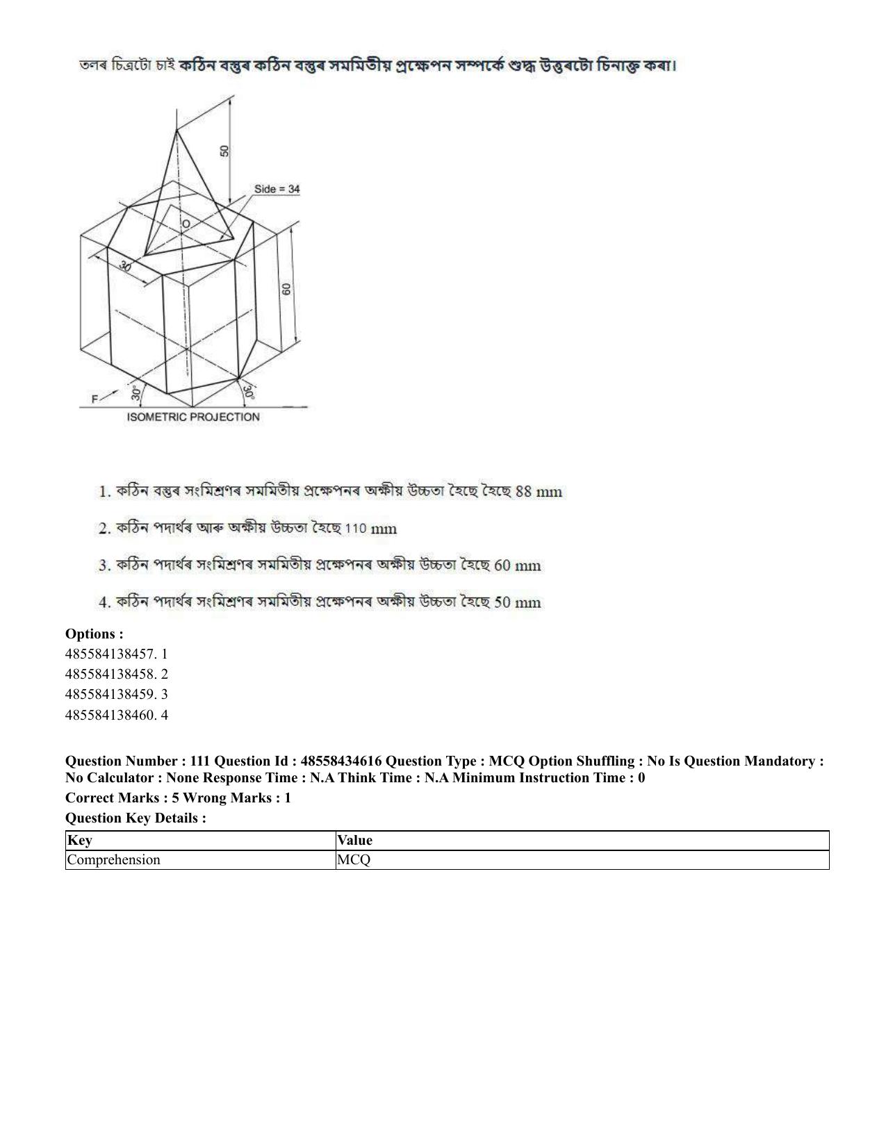 CUET 2023 English Assamese Shift 3 Question Paper - 18 June 2023 - Page 108