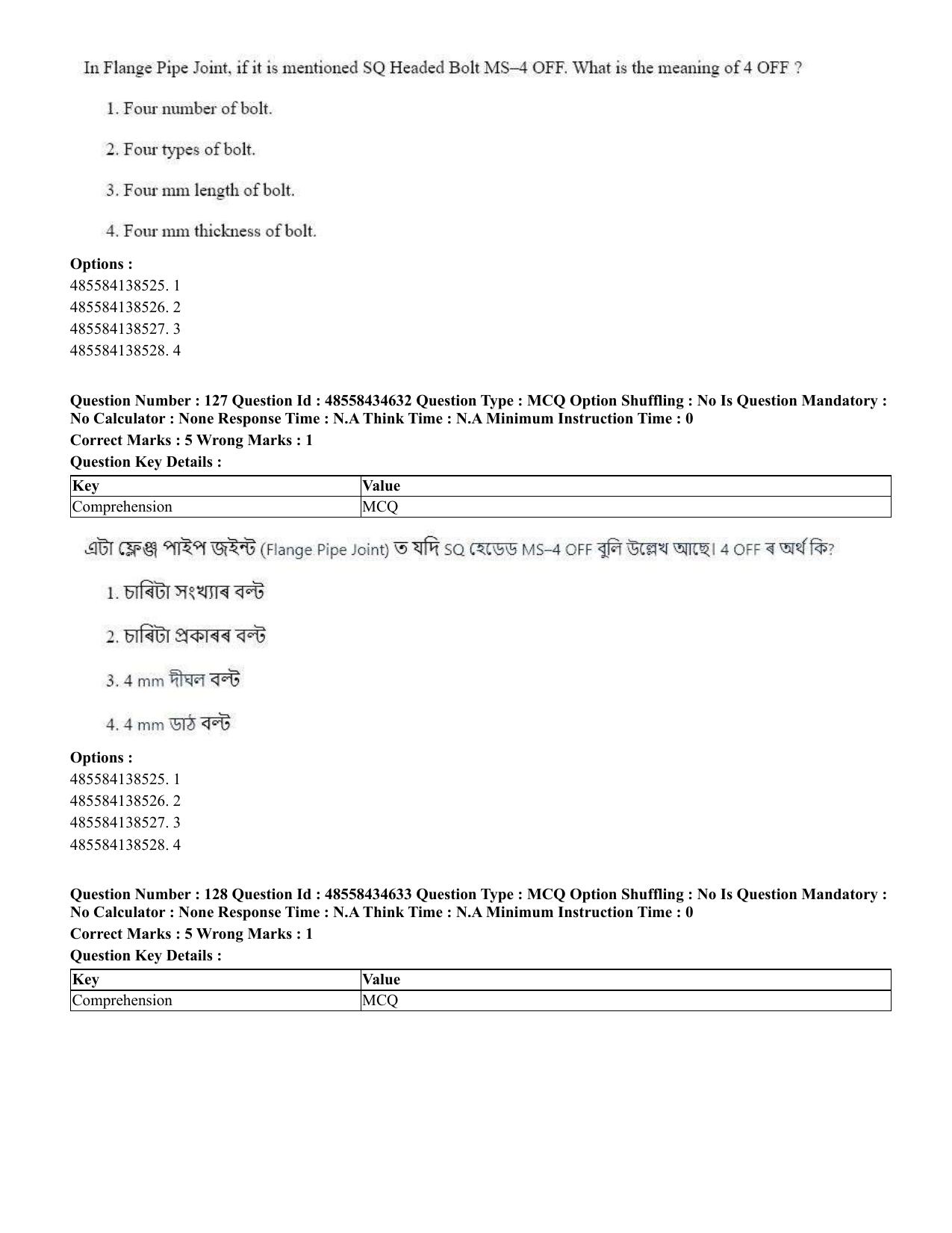 CUET 2023 English Assamese Shift 3 Question Paper - 18 June 2023 - Page 125