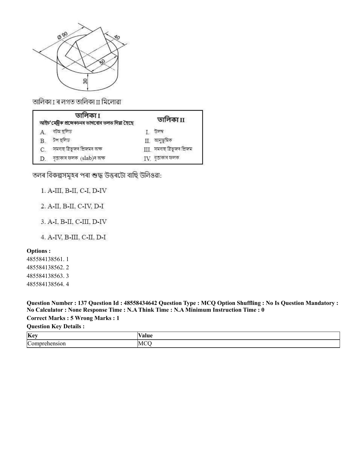 CUET 2023 English Assamese Shift 3 Question Paper - 18 June 2023 - Page 139