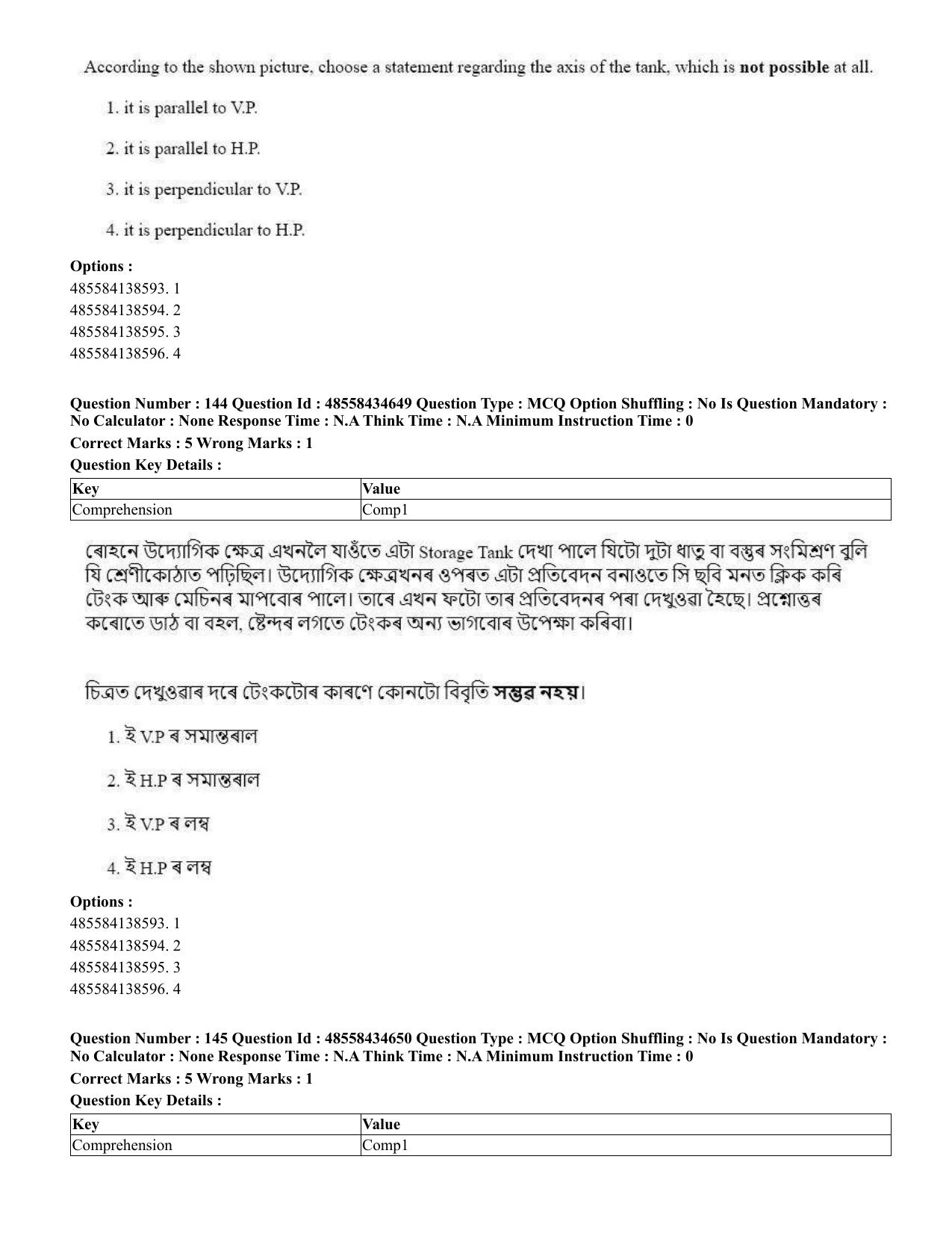 CUET 2023 English Assamese Shift 3 Question Paper - 18 June 2023 - Page 152