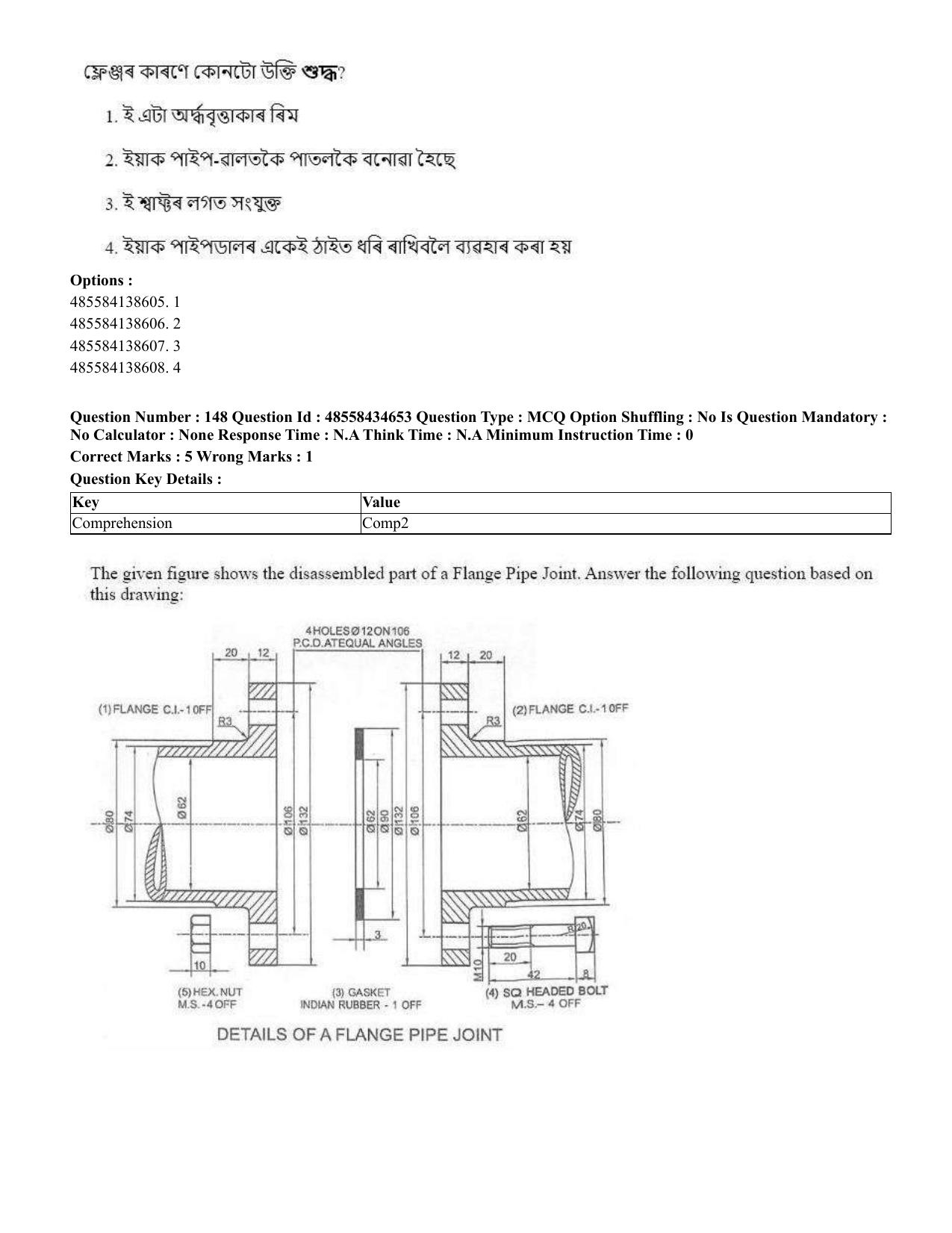 CUET 2023 English Assamese Shift 3 Question Paper - 18 June 2023 - Page 158