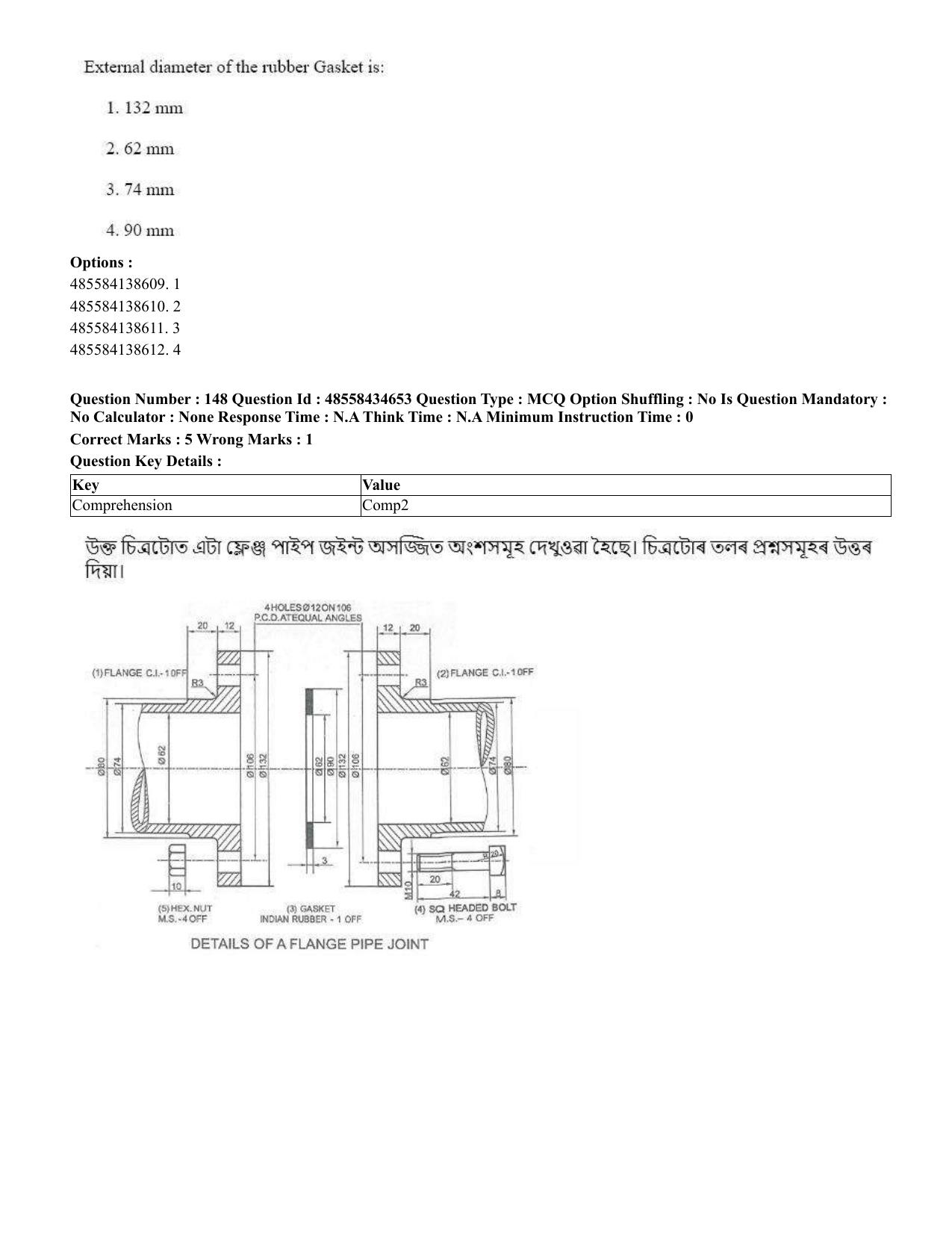 CUET 2023 English Assamese Shift 3 Question Paper - 18 June 2023 - Page 159