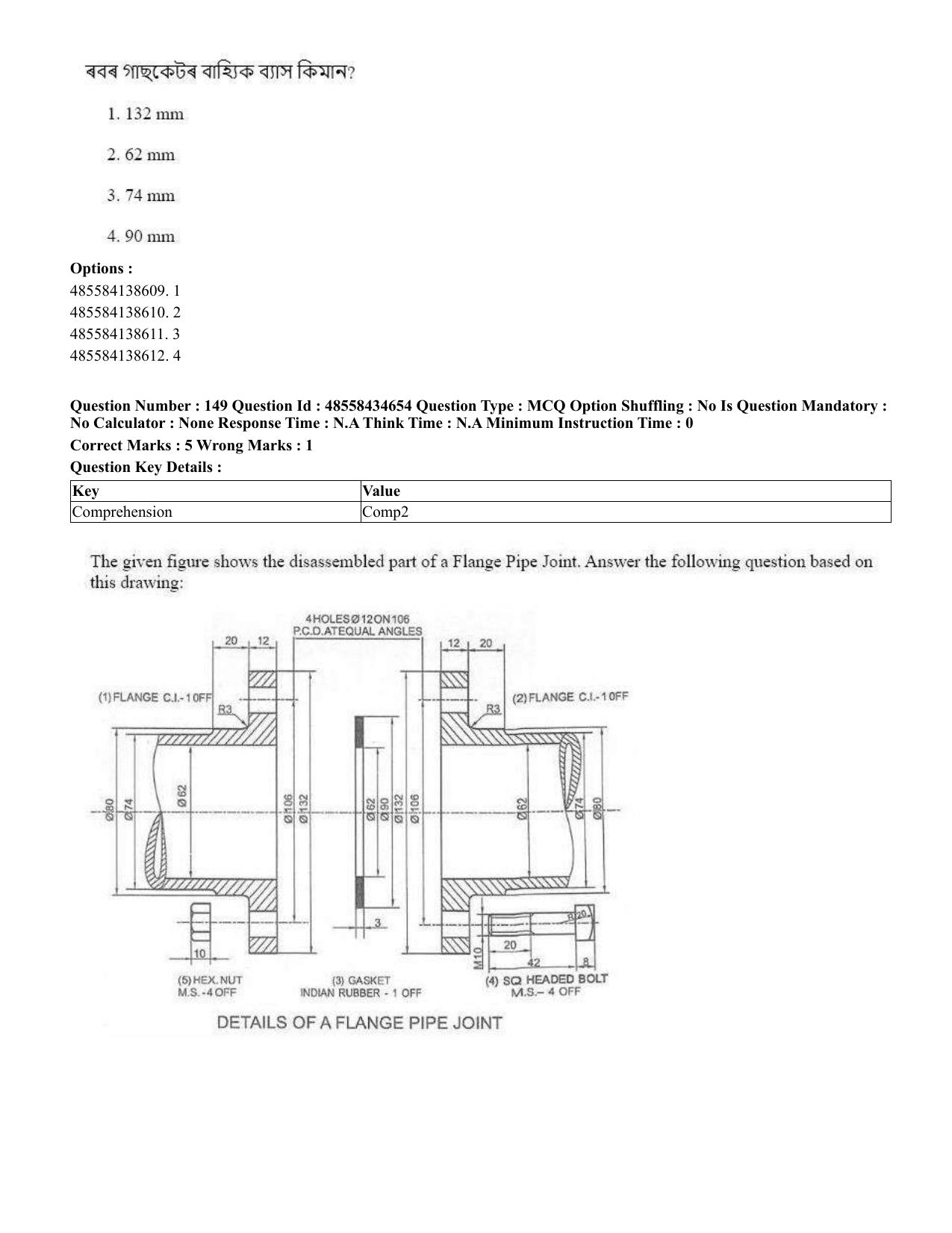 CUET 2023 English Assamese Shift 3 Question Paper - 18 June 2023 - Page 160