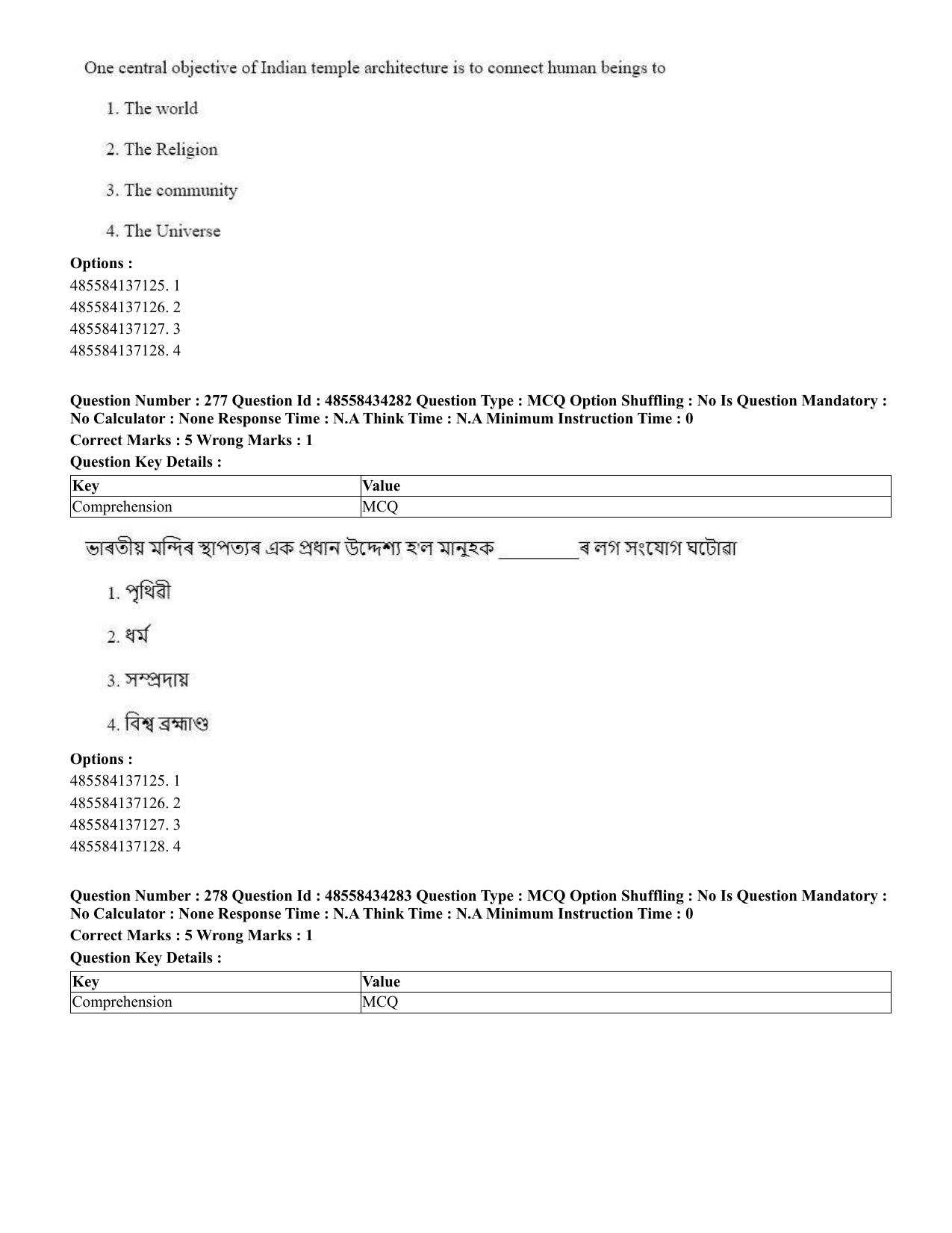 CUET 2023 English Assamese Shift 3 Question Paper - 18 June 2023 - Page 251
