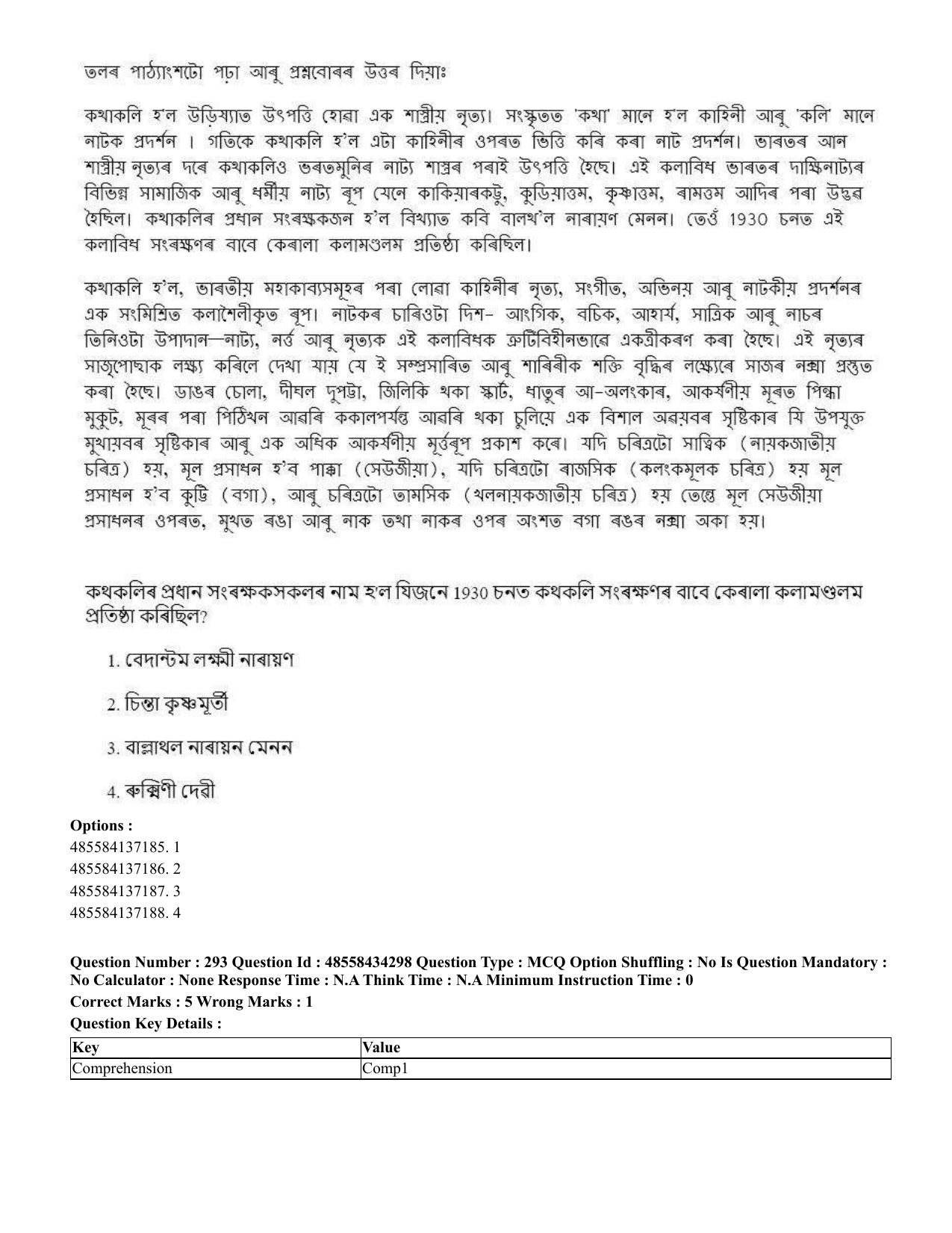 CUET 2023 English Assamese Shift 3 Question Paper - 18 June 2023 - Page 269
