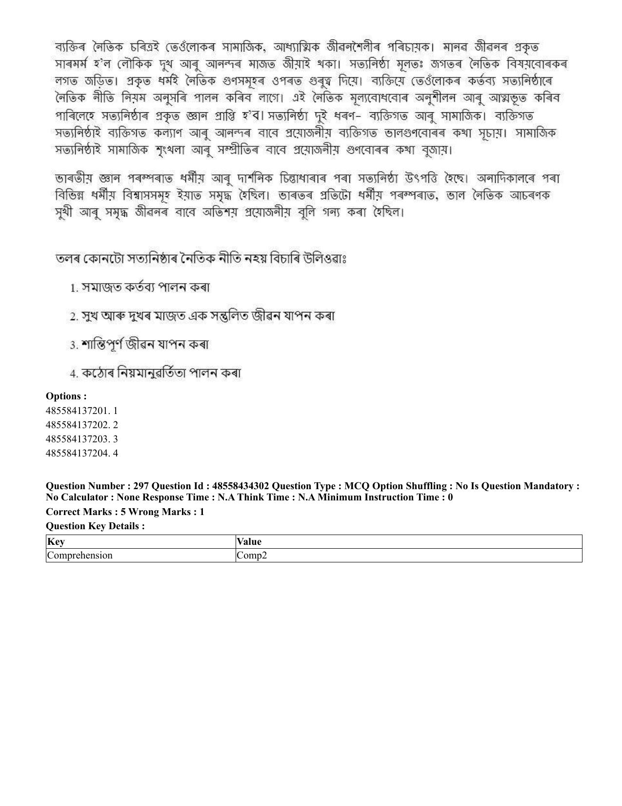 CUET 2023 English Assamese Shift 3 Question Paper - 18 June 2023 - Page 277