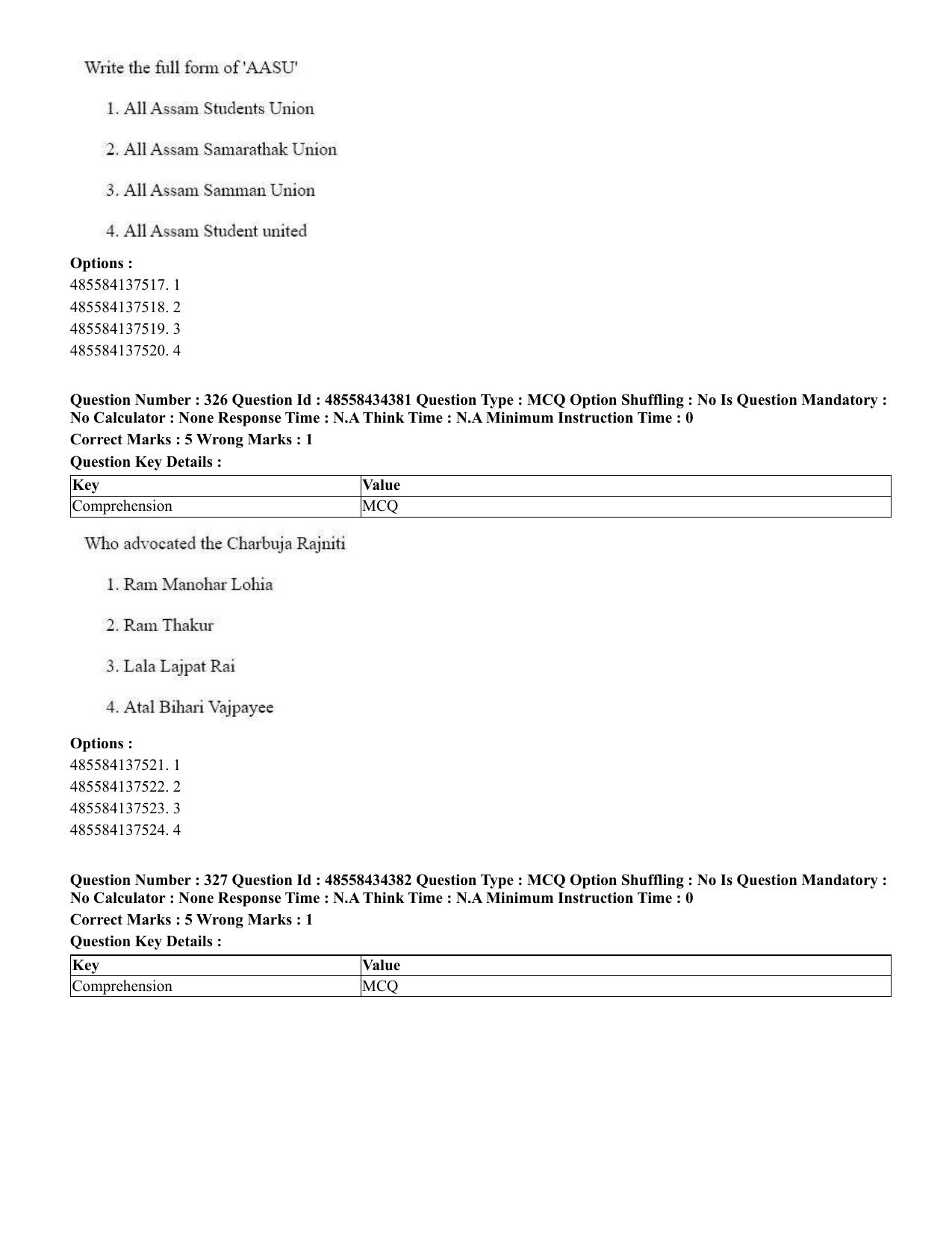 CUET 2023 English Assamese Shift 3 Question Paper - 18 June 2023 - Page 297